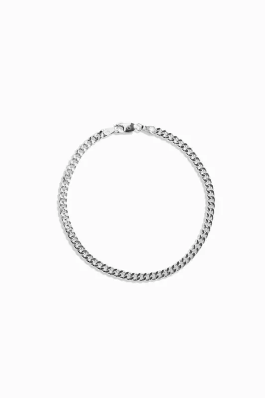 Omega Chain Bracelet (Men's) / 18K Solid White Gold sold by Nyrelle Jewelry