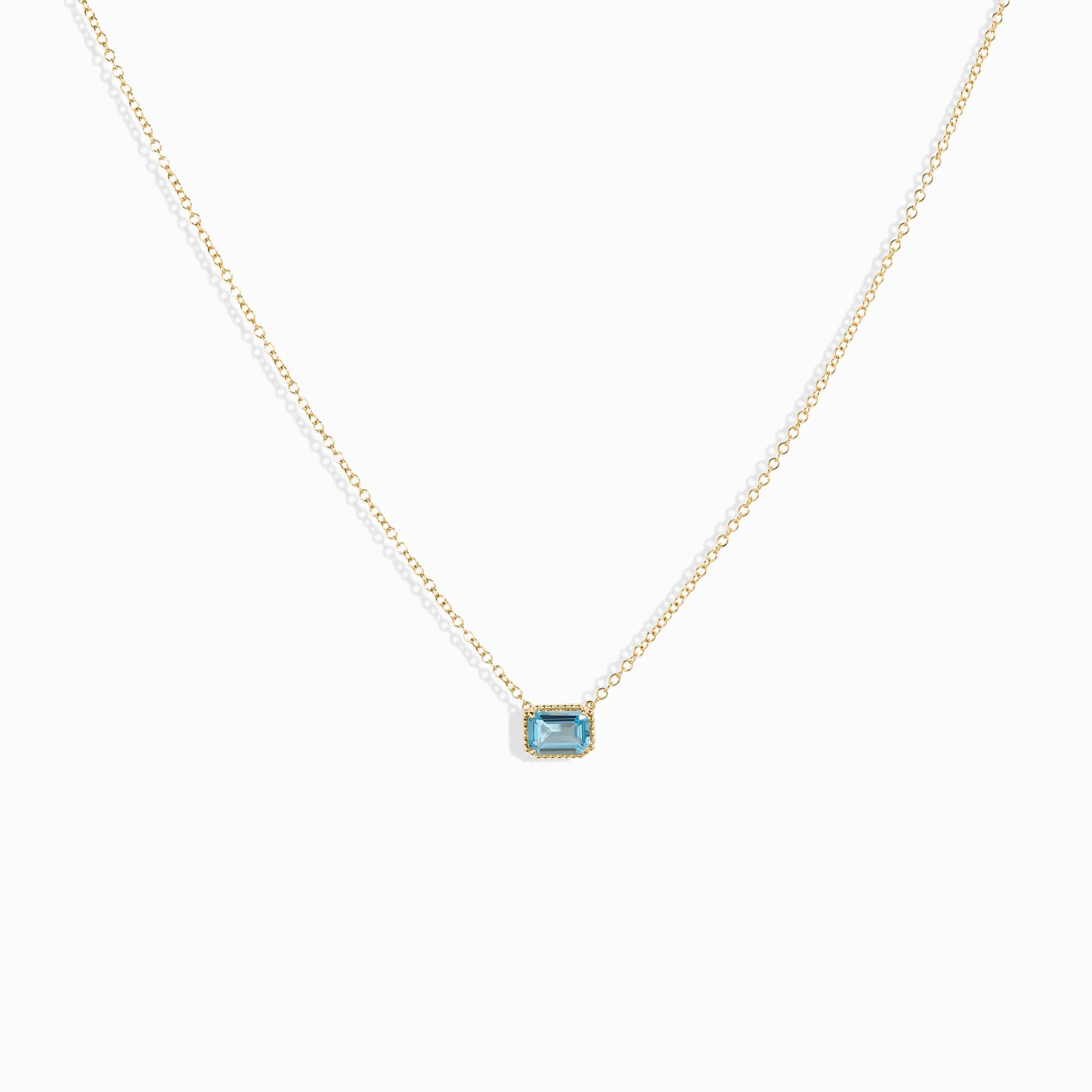 Blue Topaz Chain Necklaces /9K and 18K Solid Gold sold by Nyrelle Jewelry