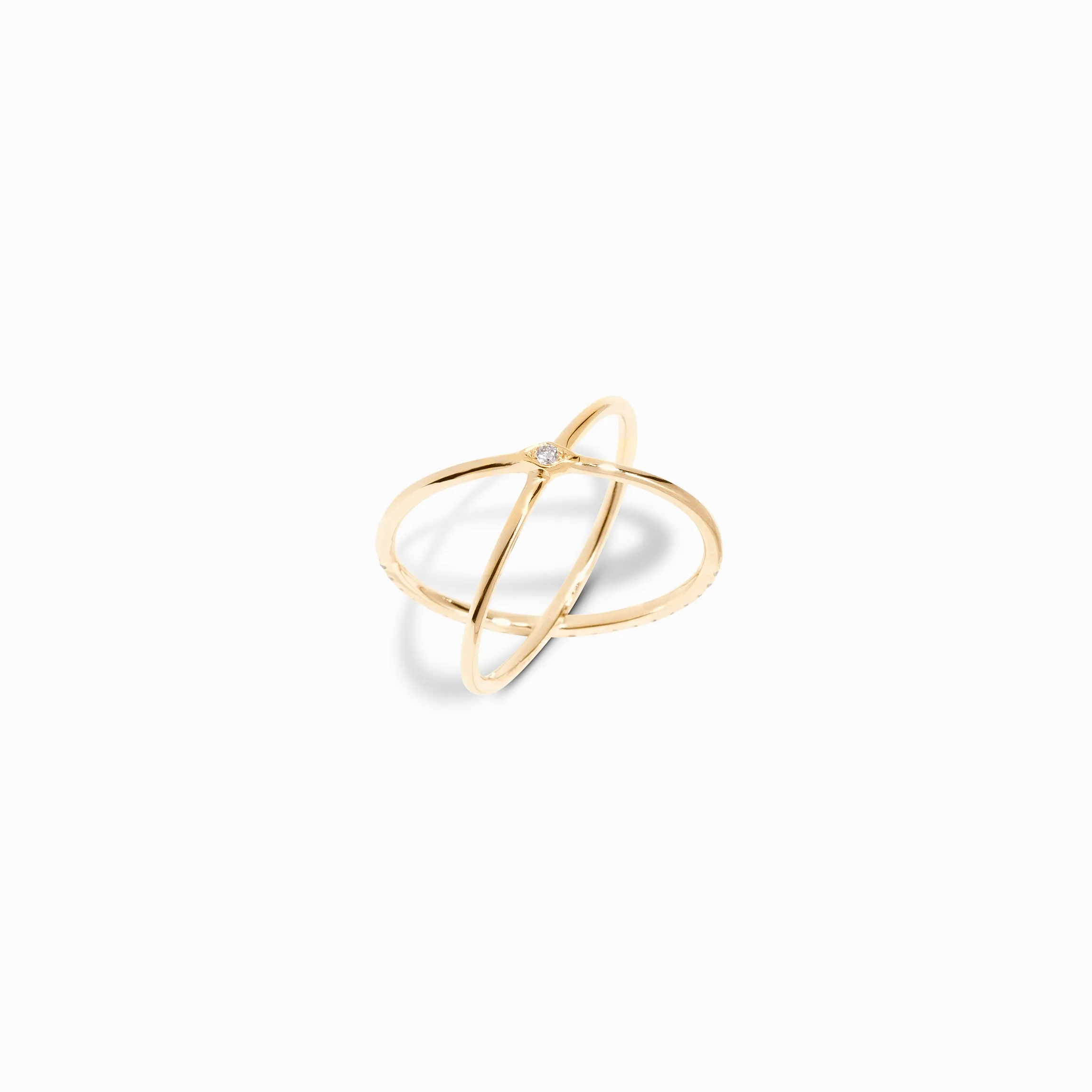 Diamond Criss Cross Ring / 9K and 18K Solid Gold sold by Nyrelle Jewelry product image thumbnail 2