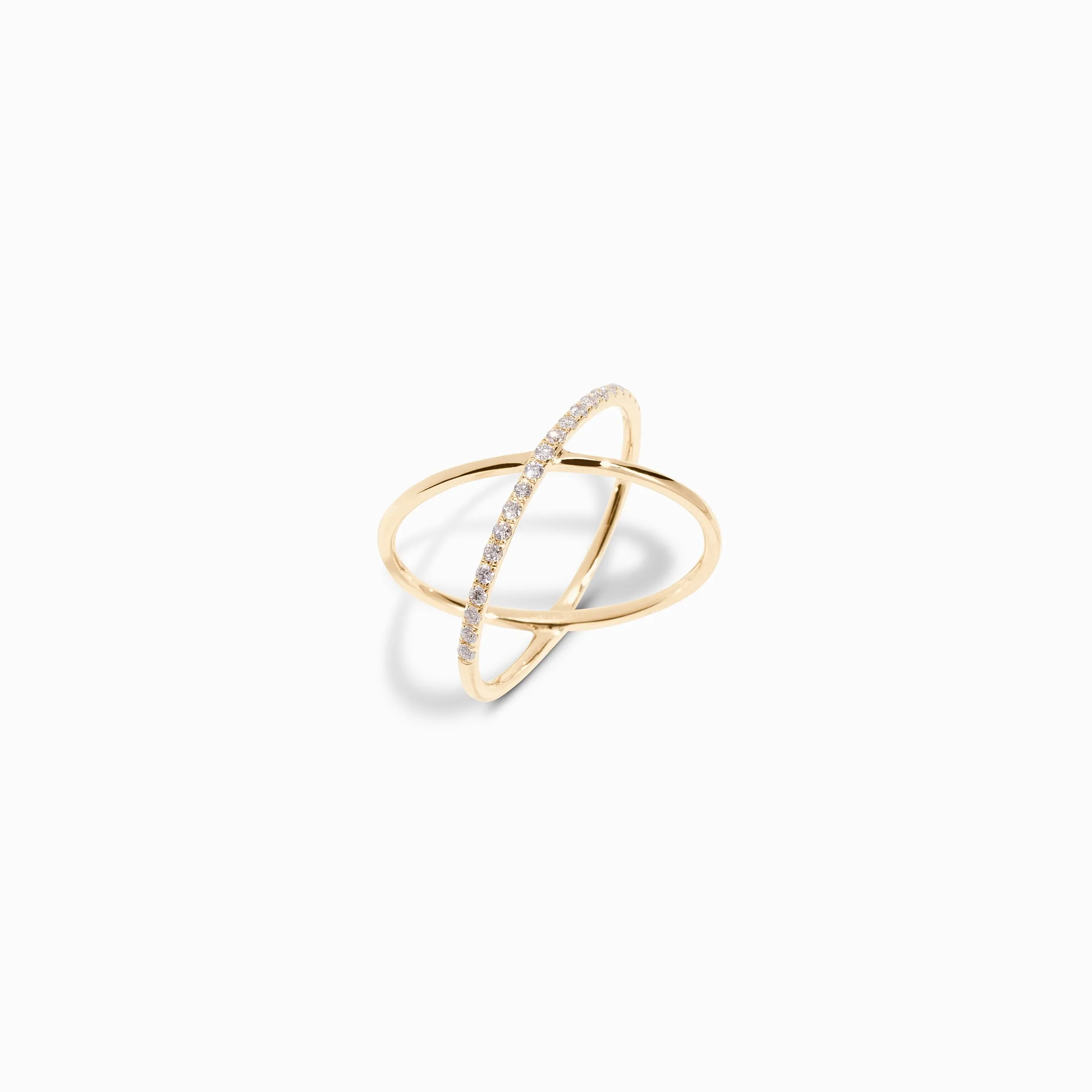 Diamond Criss Cross Ring / 9K and 18K Solid Gold sold by Nyrelle Jewelry