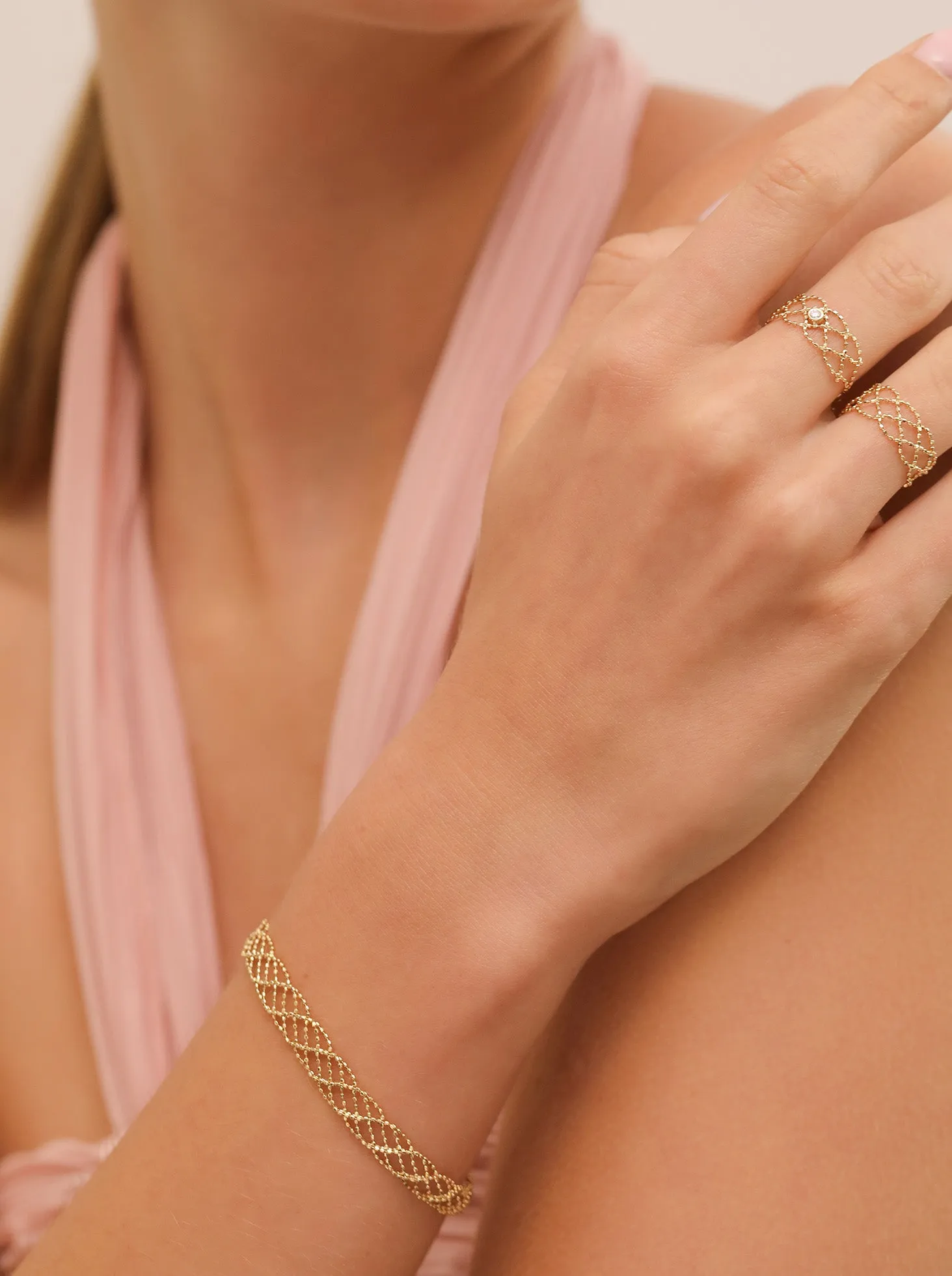 Lace Diamond Ring / 18K Solid Gold sold by Nyrelle Jewelry product image thumbnail 5