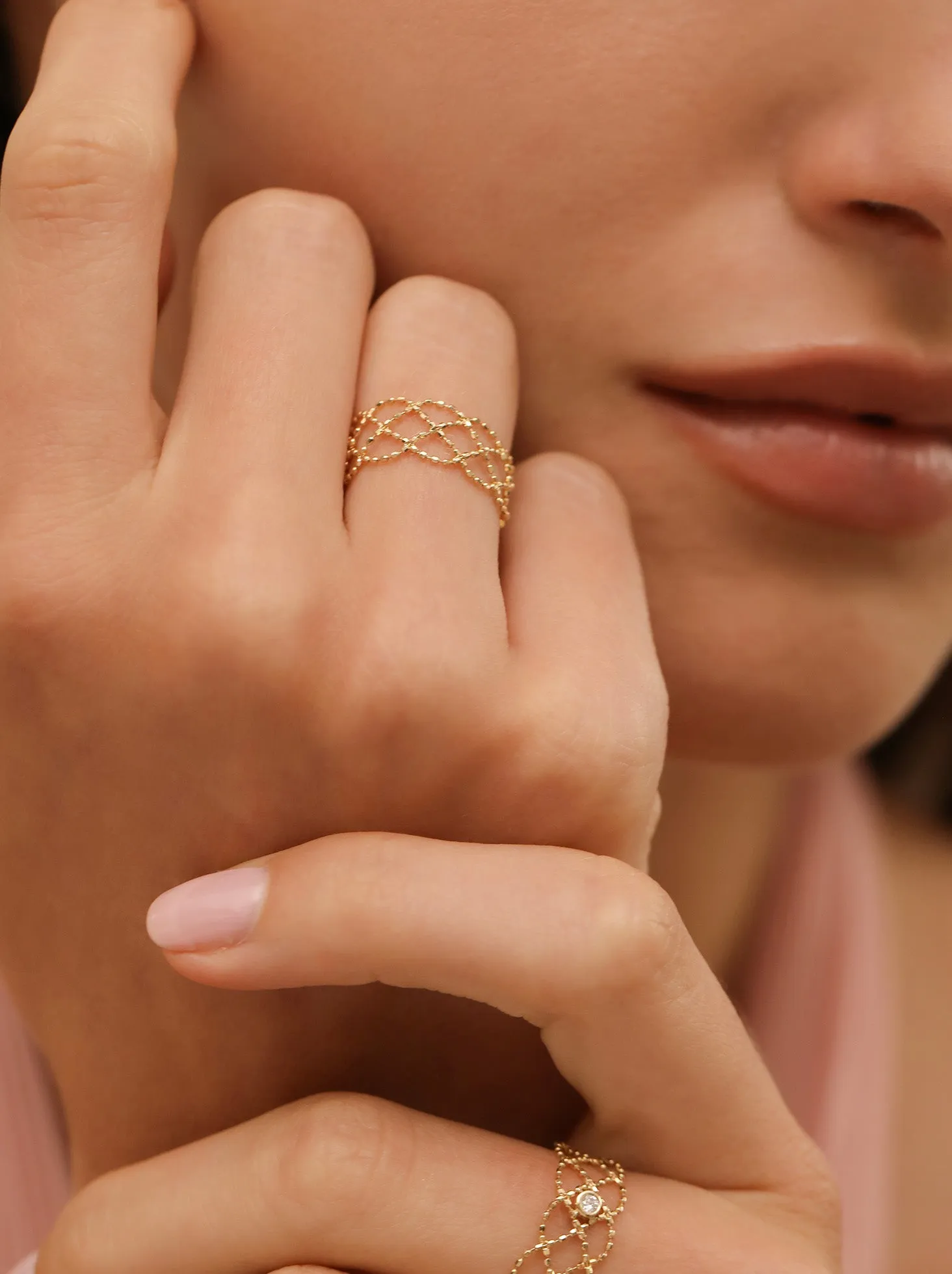 Lace Ring / 18K Solid Gold sold by Nyrelle Jewelry product image thumbnail 4