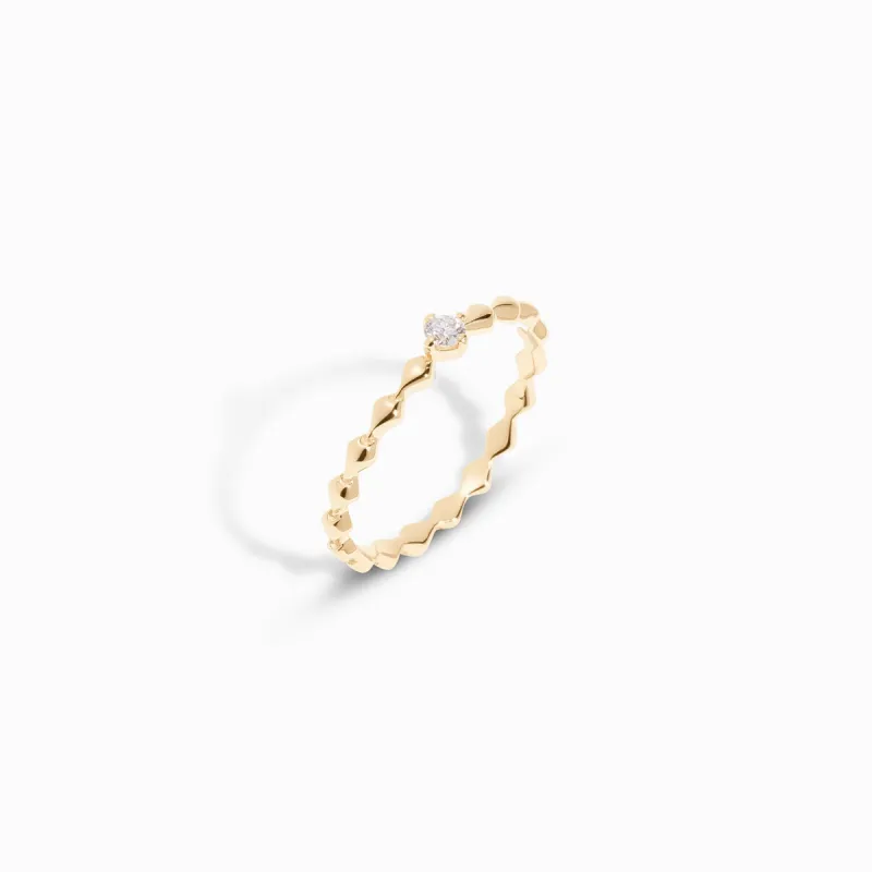 Studded Diamond Ring / 9K and 18K Solid Gold sold by Nyrelle Jewelry
