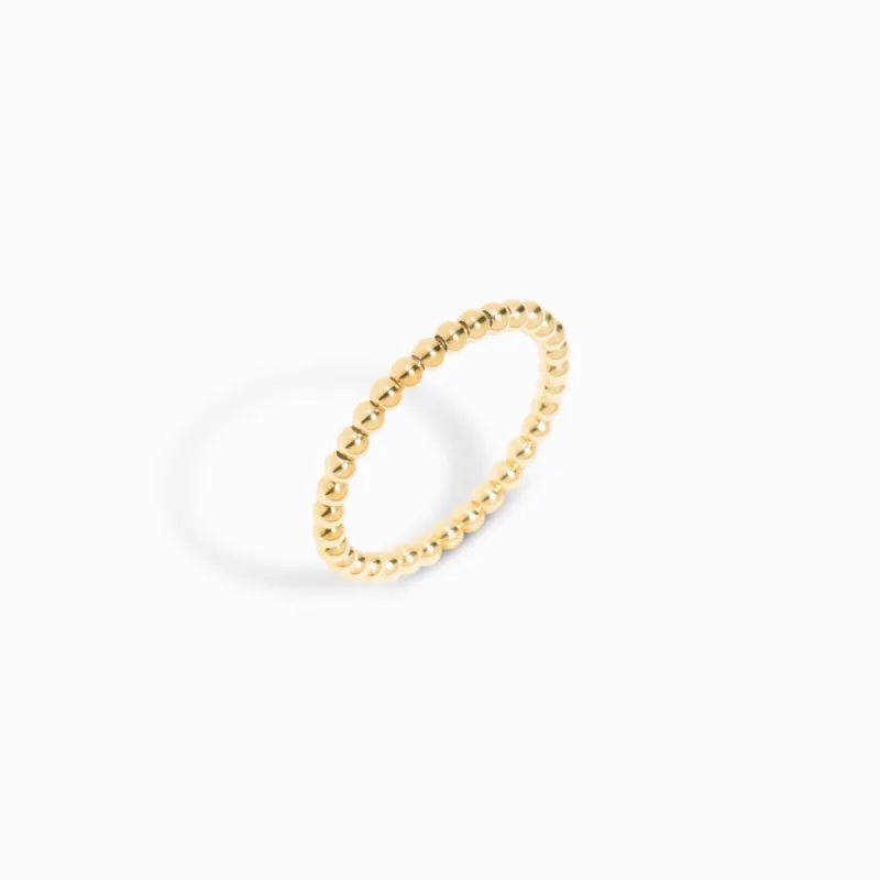 Beaded Ring / 9K Solid Gold sold by Nyrelle Jewelry