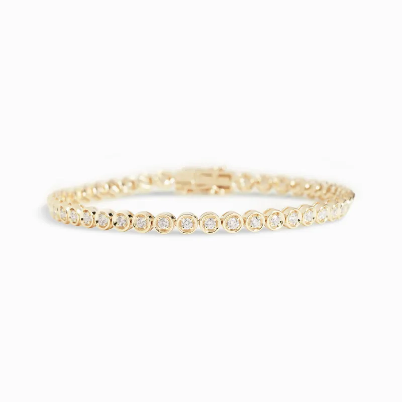 Full Diamond Tennis Bracelet / 9K and 18K Solid Gold sold by Nyrelle Jewelry