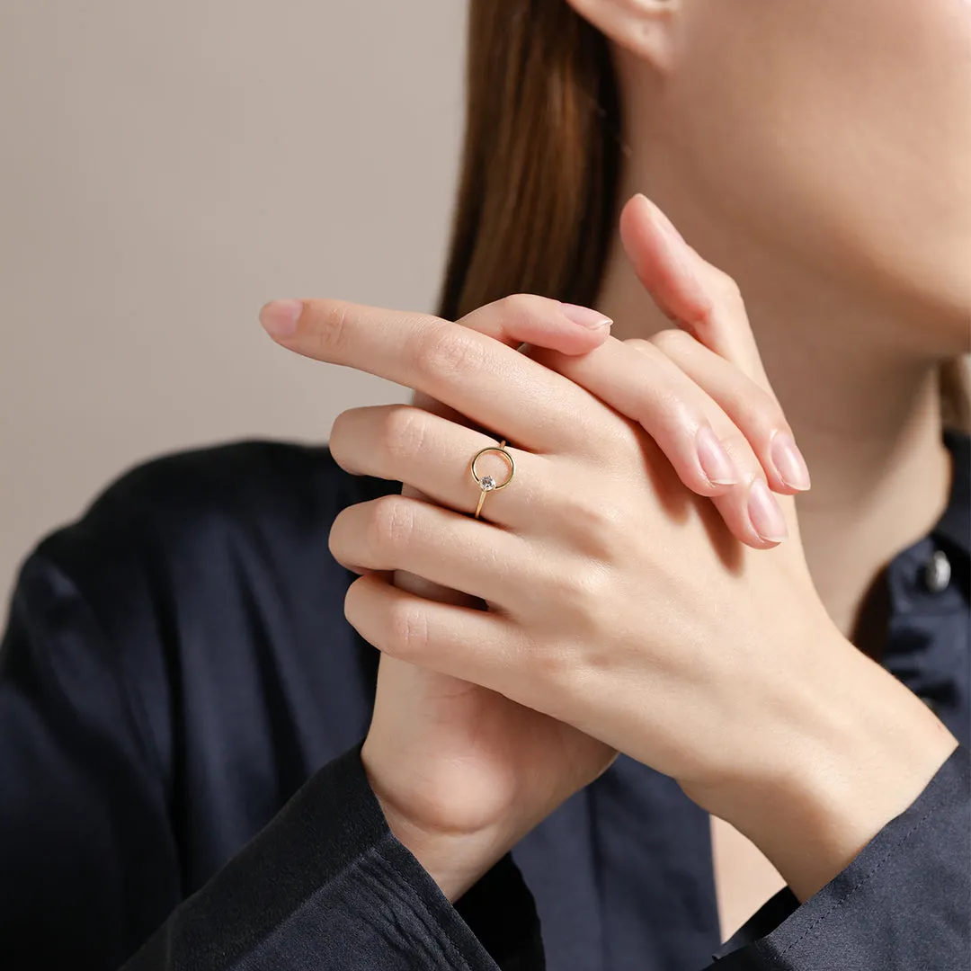 Brilliant Cut White Sapphire Ring / Vermeil sold by Nyrelle Jewelry product image thumbnail 2