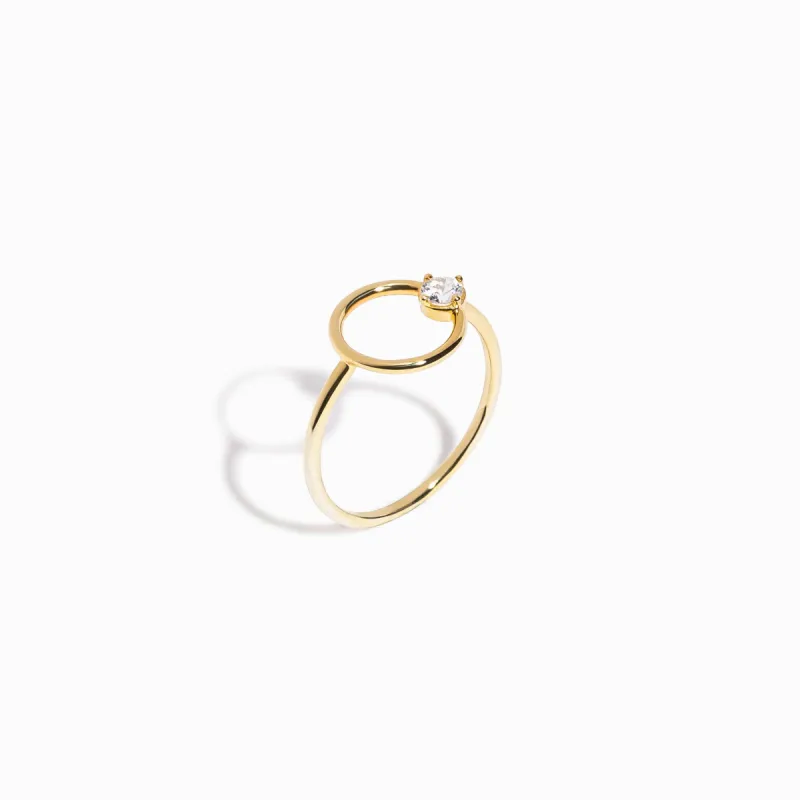 Brilliant Cut White Sapphire Ring / Vermeil sold by Nyrelle Jewelry