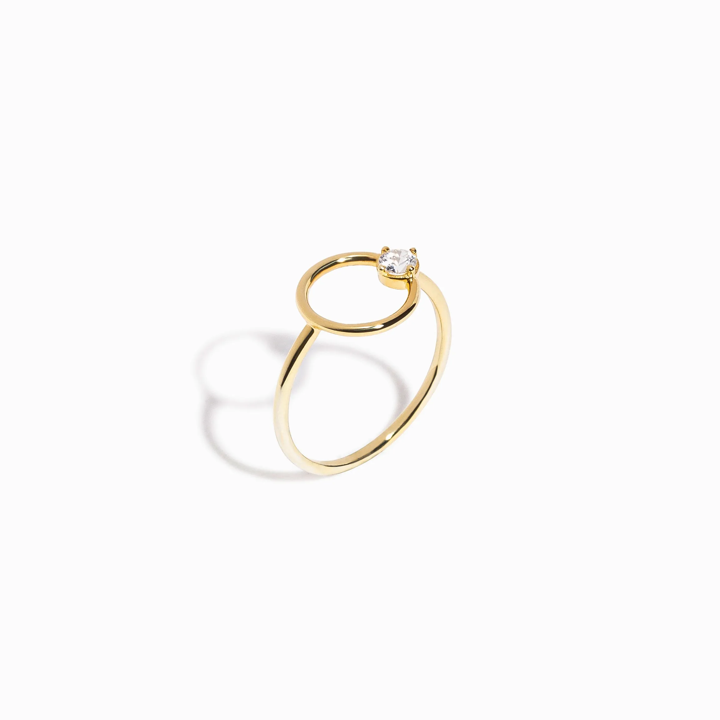 Brilliant Cut White Sapphire Ring / Vermeil sold by Nyrelle Jewelry
