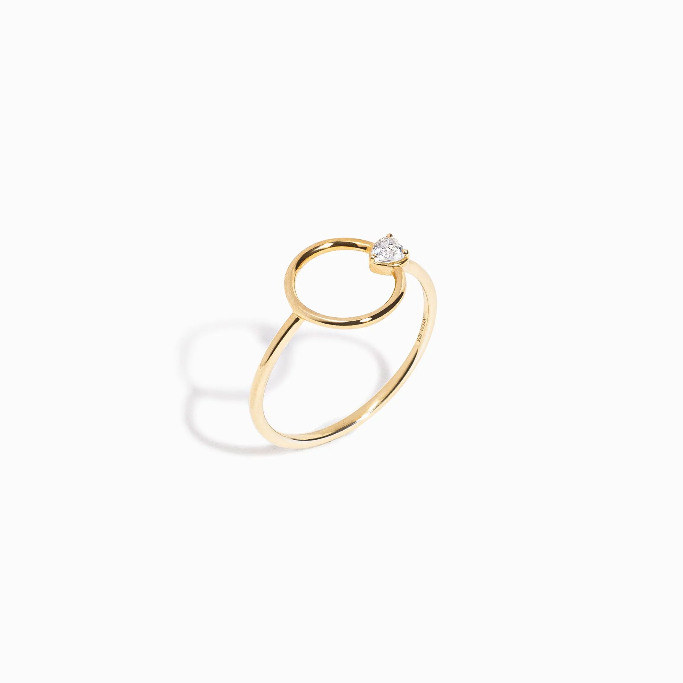 Heart Cut White Sapphire Ring / Vermeil sold by Nyrelle Jewelry