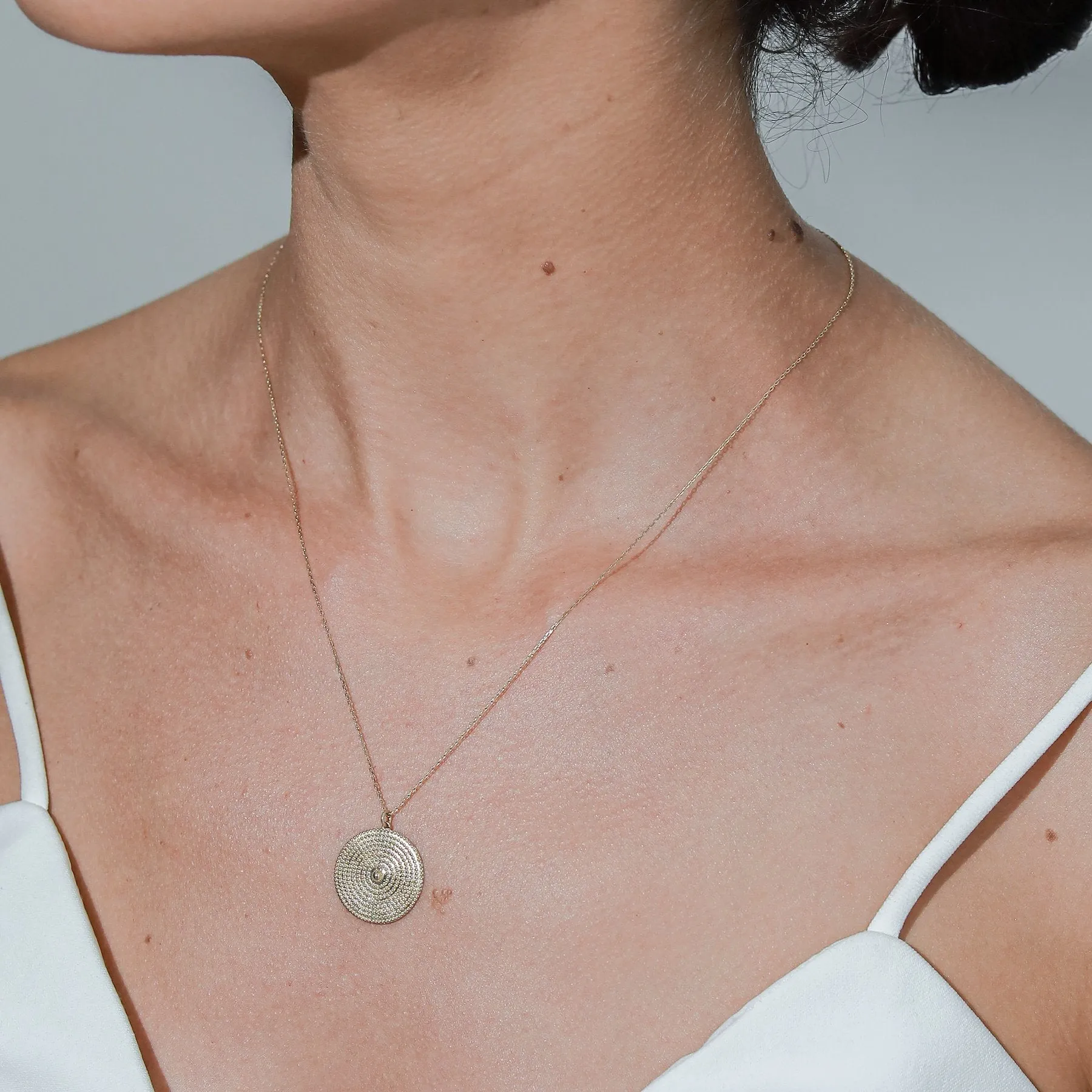 Beaded Circle Necklace / 9K and 18K Solid Gold sold by Nyrelle Jewelry product image thumbnail 3