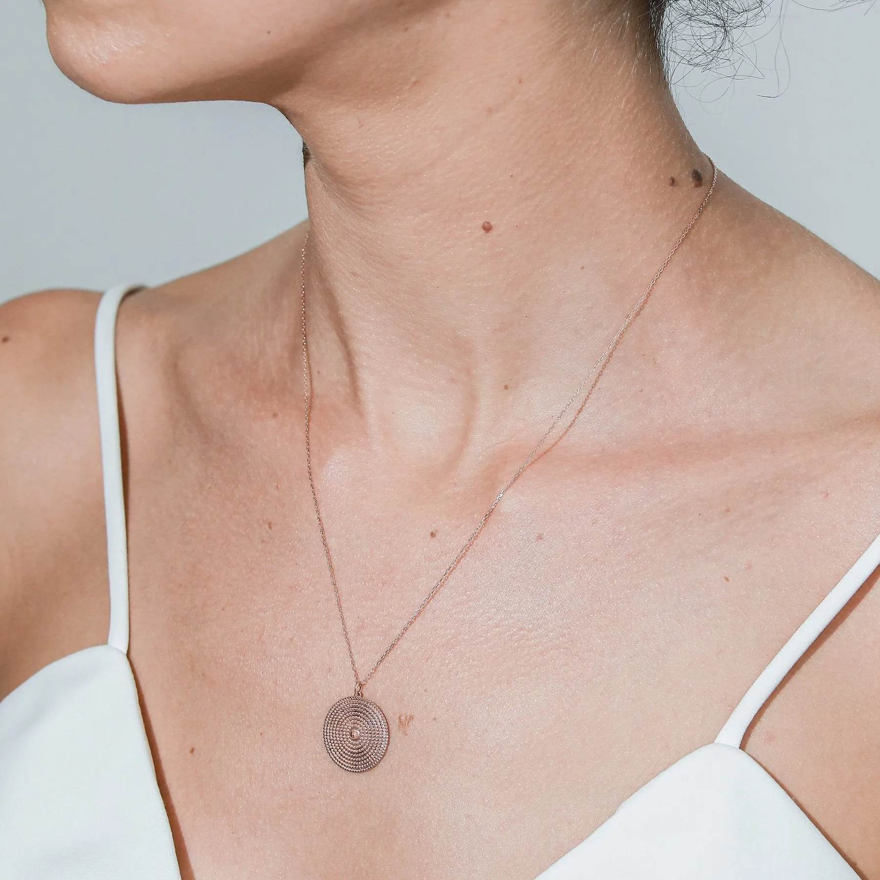 Beaded Circle Necklace / 9K and 18K Solid Gold sold by Nyrelle Jewelry product image thumbnail 4