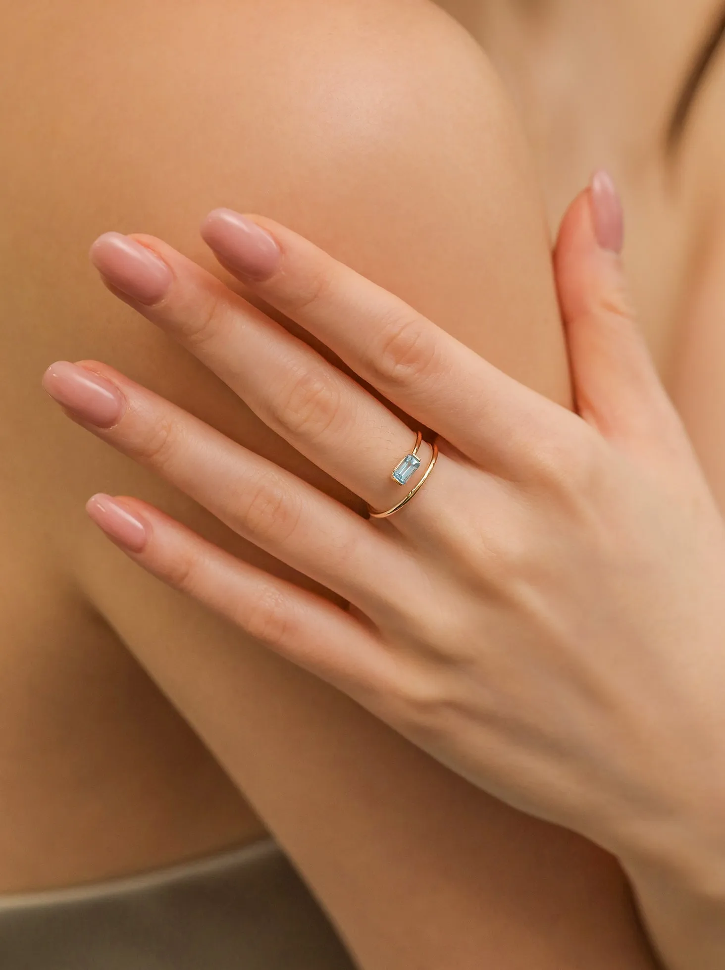 Blue Topaz Wrap Ring /9K and 18K Solid Gold sold by Nyrelle Jewelry product image thumbnail 2