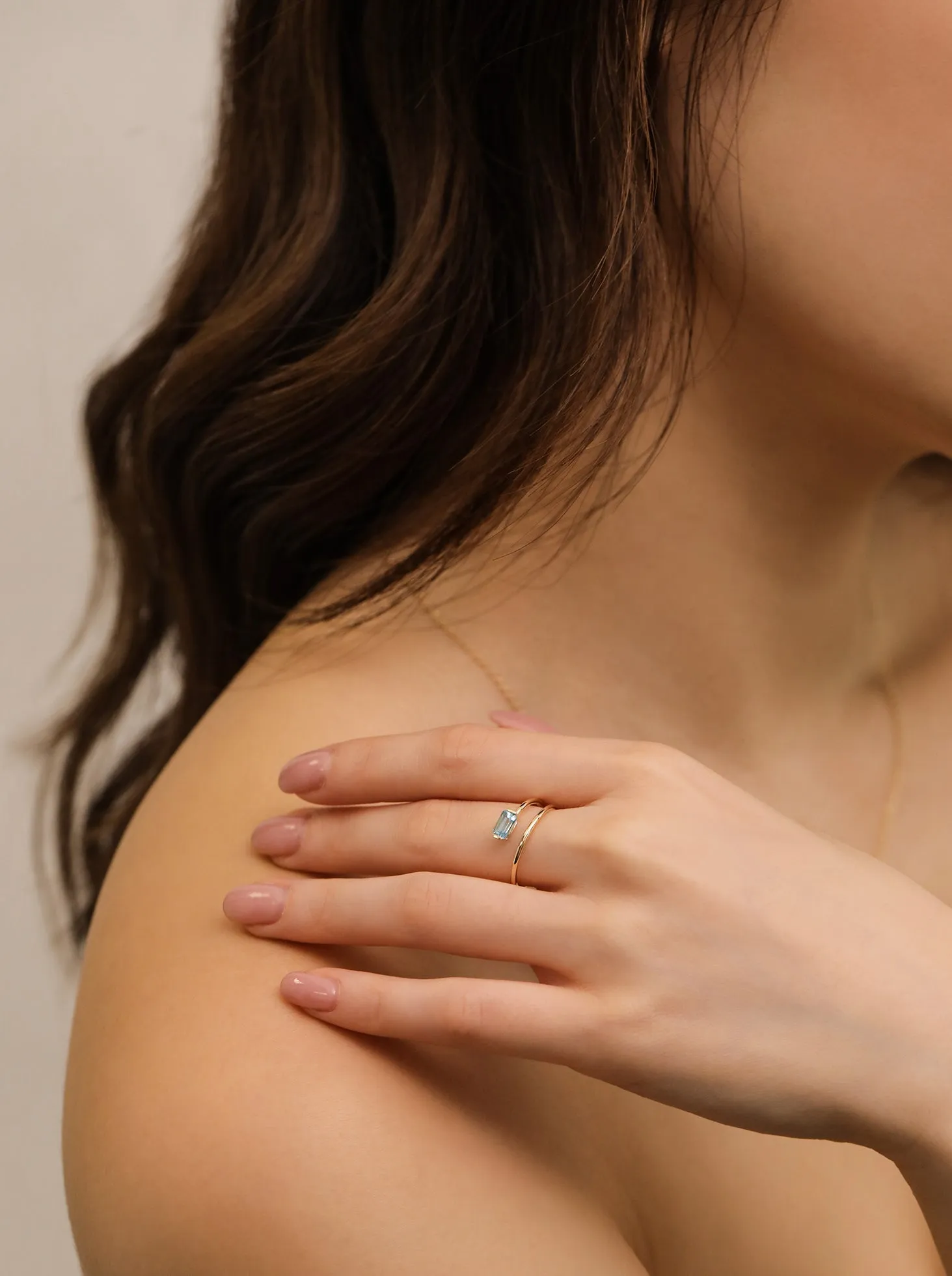 Blue Topaz Wrap Ring /9K and 18K Solid Gold sold by Nyrelle Jewelry product image thumbnail 3