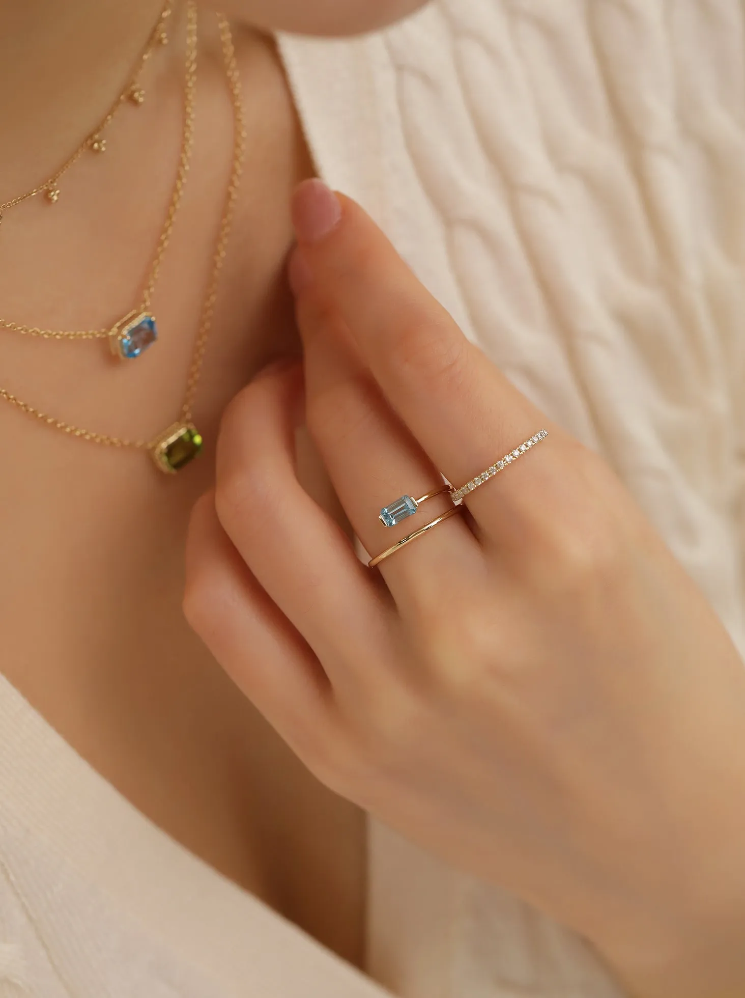 Blue Topaz Wrap Ring /9K and 18K Solid Gold sold by Nyrelle Jewelry product image thumbnail 5