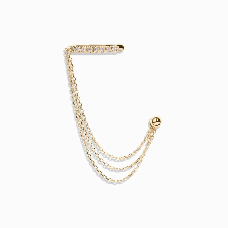 Diamond Waterfall Earring / 9K and 18K Solid Gold sold by Nyrelle Jewelry