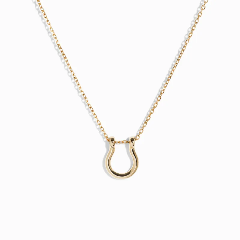 Lyre Necklace / 9K and 18K Solid Gold sold by Nyrelle Jewelry