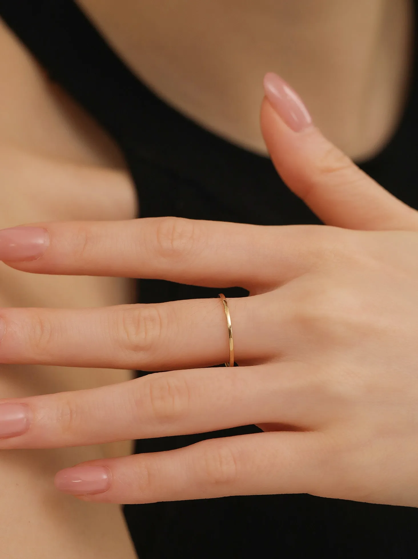 Staple Ring / 9K and 18K Solid Gold sold by Nyrelle Jewelry product image thumbnail 5