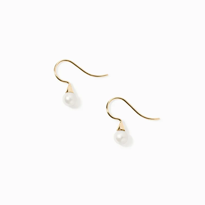 Pearl Drop Earrings / 9K and 18K Solid Gold sold by Nyrelle Jewelry