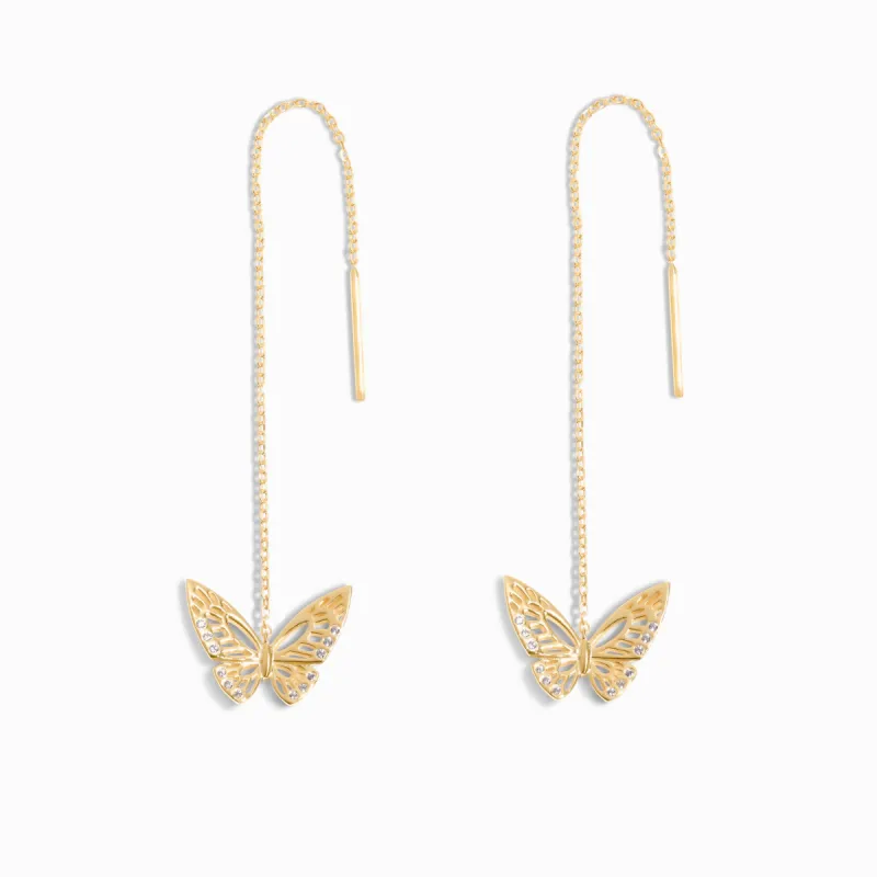 Monarch Butterfly Drop Earrings / Vermeil sold by Nyrelle Jewelry