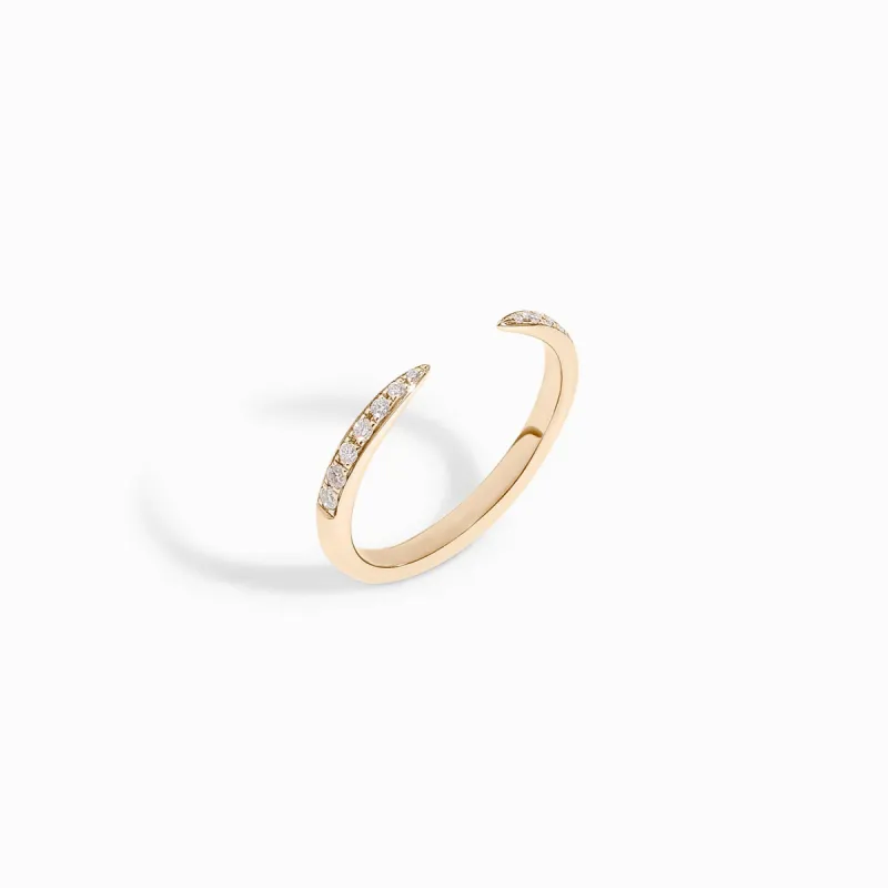Pavé Diamond Open Ring / 9K and 18K Solid Gold sold by Nyrelle Jewelry