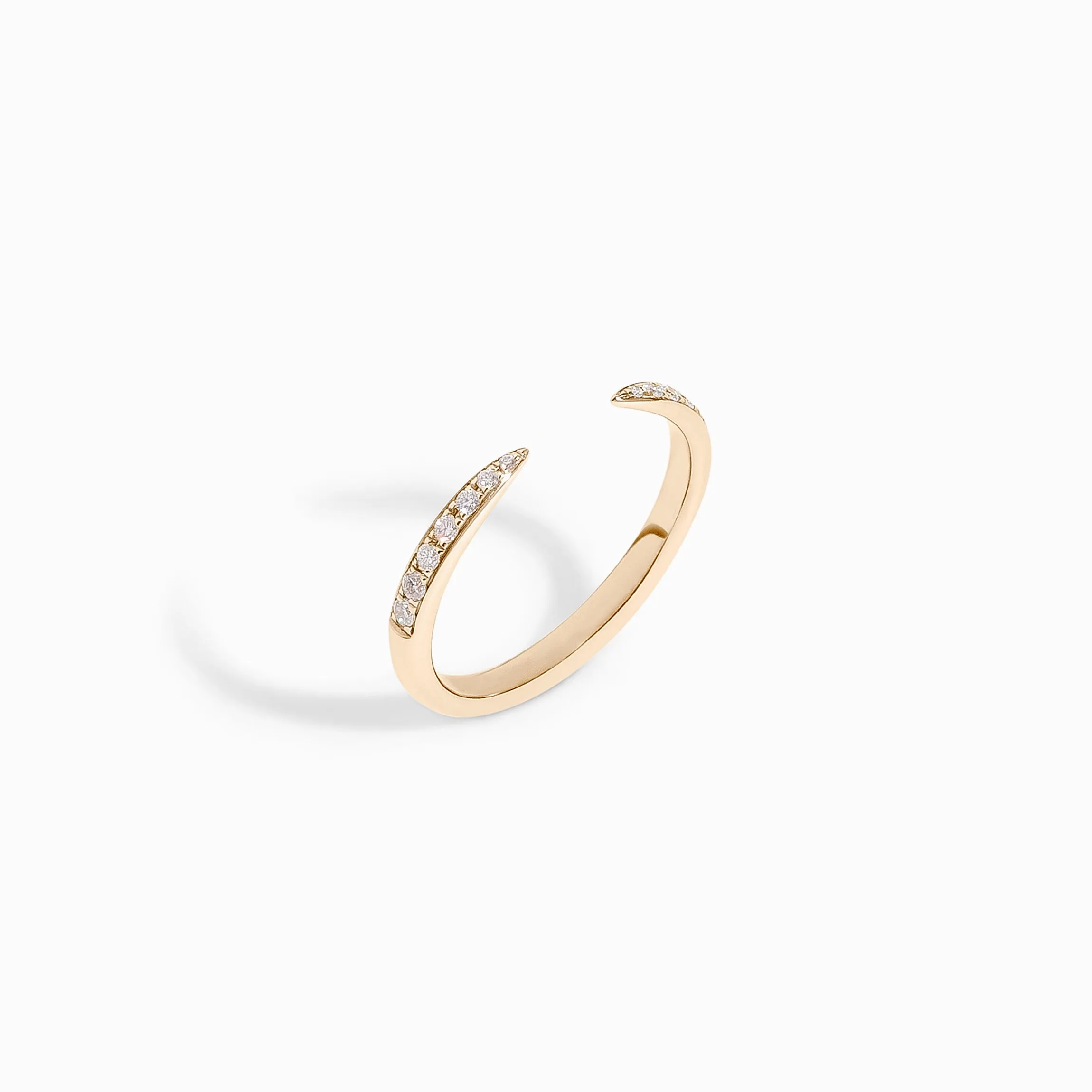 Pavé Diamond Open Ring / 9K and 18K Solid Gold sold by Nyrelle Jewelry