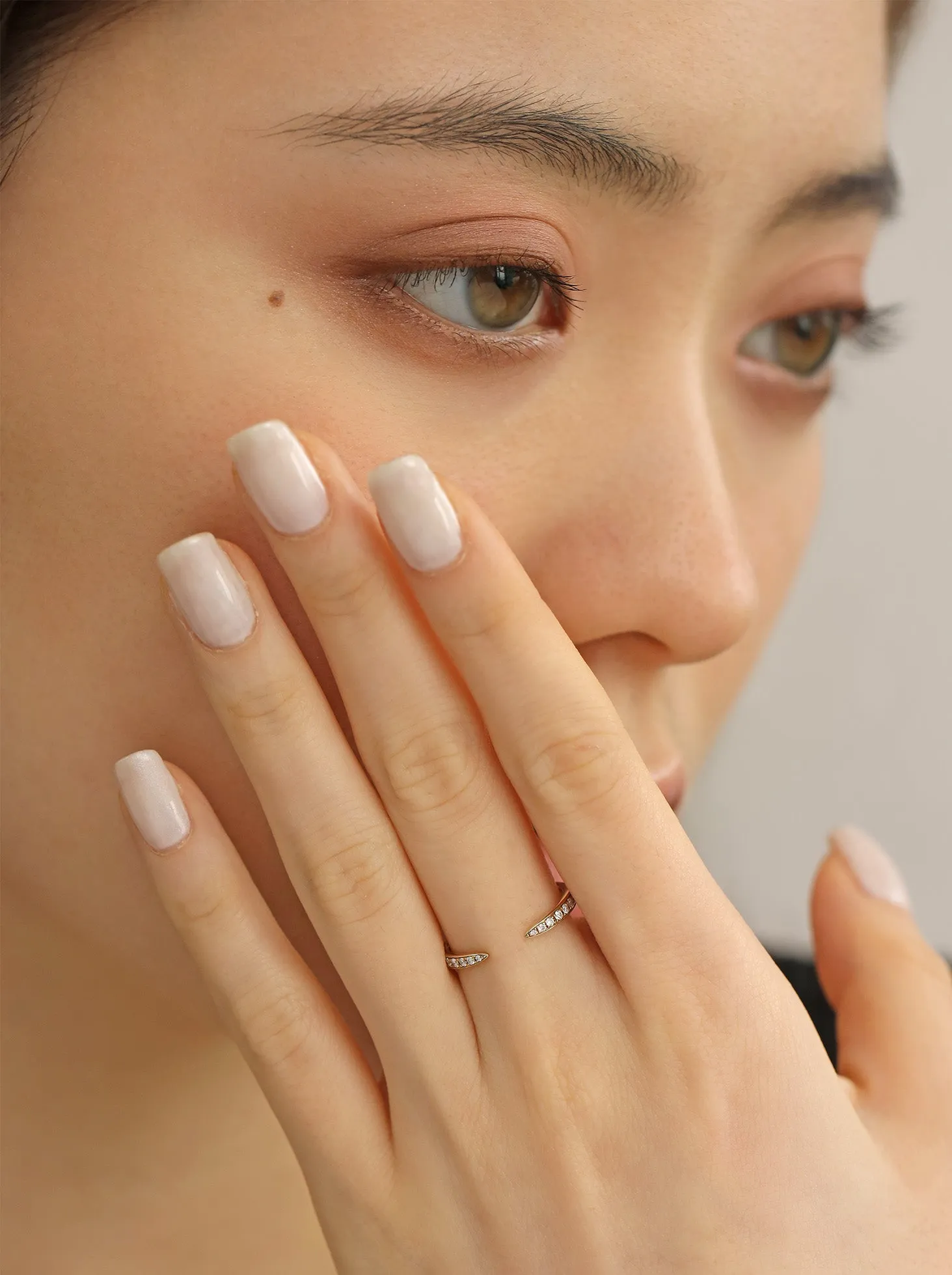 Pavé Diamond Open Ring / 9K and 18K Solid Gold sold by Nyrelle Jewelry product image thumbnail 4