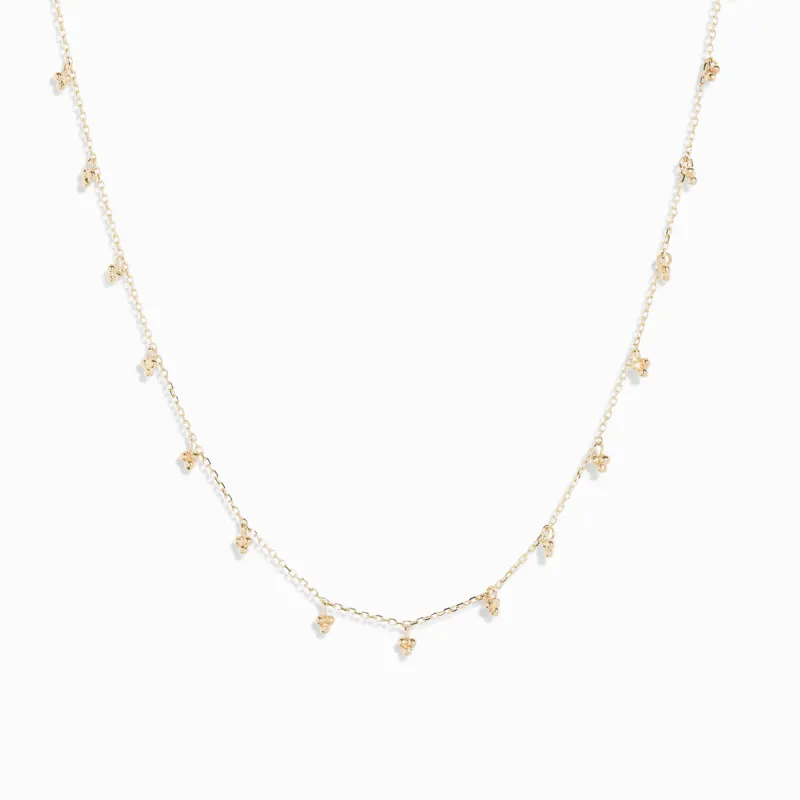 Trinity Bead Necklace / 9K and 18K Solid Gold sold by Nyrelle Jewelry