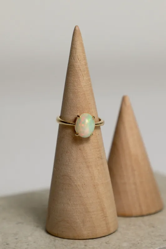 Opal Ring / 9K and 18K Solid Gold sold by Nyrelle Jewelry