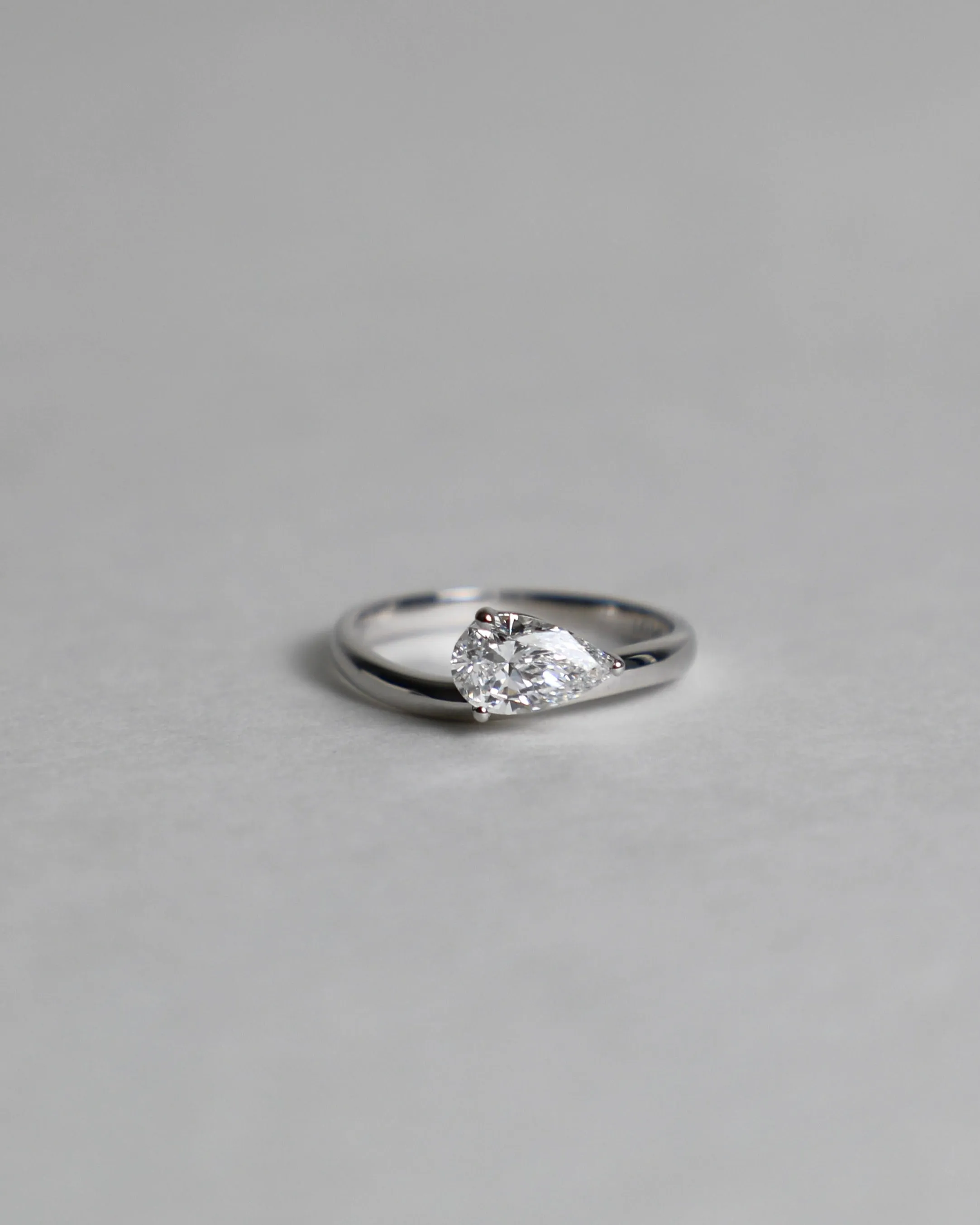Lab-Grown Pear-shaped Diamond Wave Ring sold by Nyrelle Jewelry