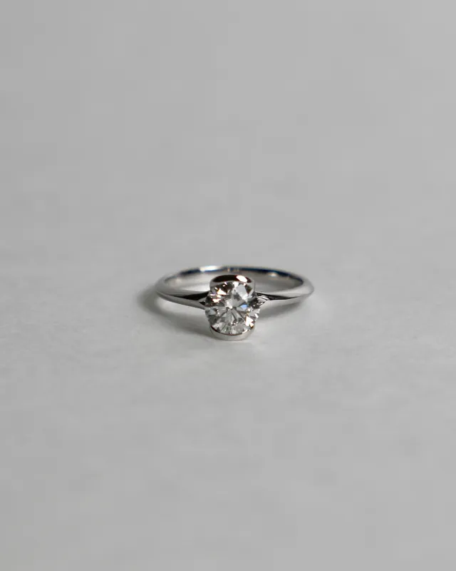 Lab-Gorwn Round-shaped Diamond Crown Ring sold by Nyrelle Jewelry