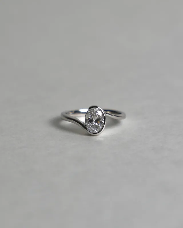 Lab-Grown Oval-shaped Diamond Twist Ring sold by Nyrelle Jewelry