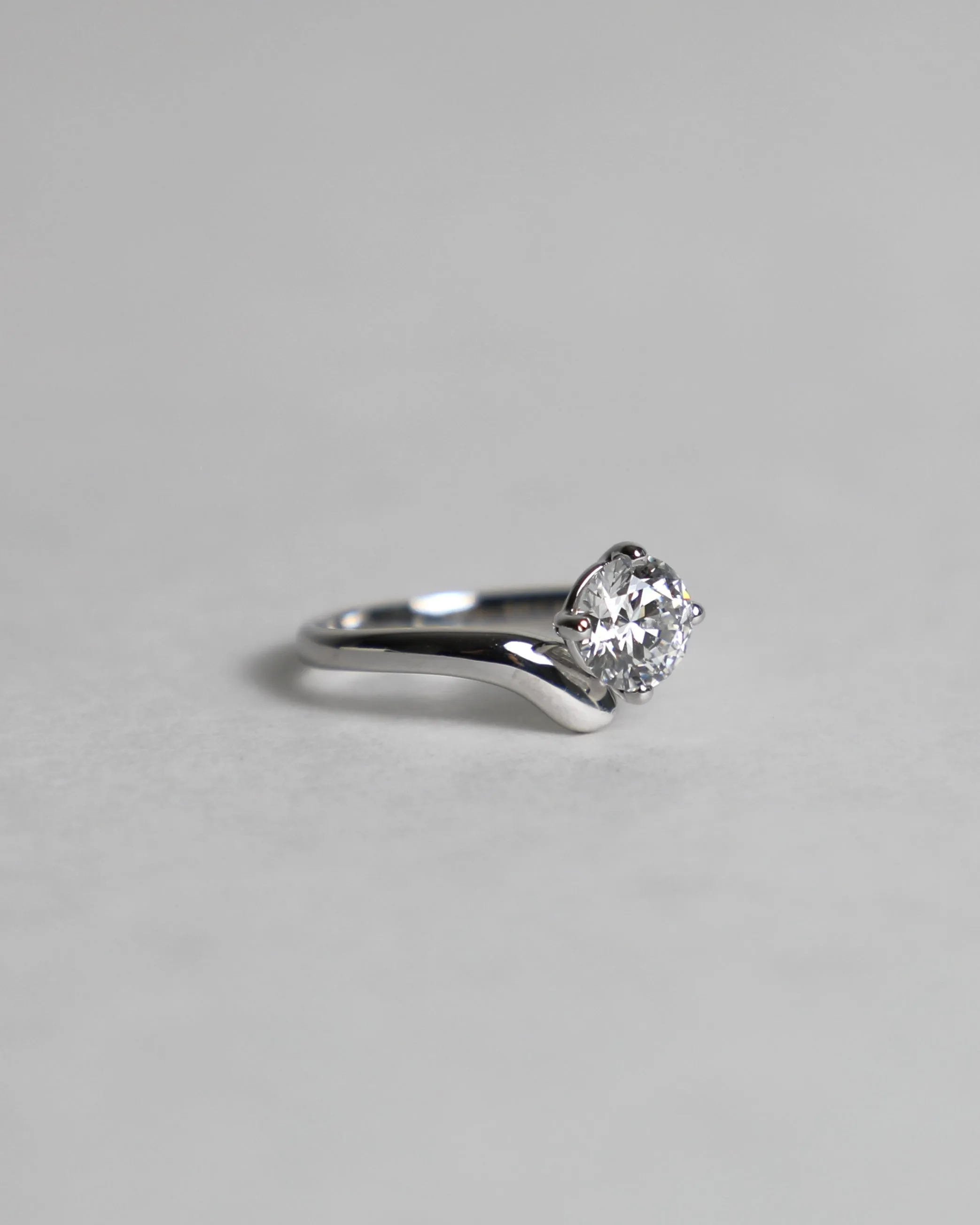 Lab-Grown Round-shaped Diamond Curved Band Ring sold by Nyrelle Jewelry product image thumbnail 2