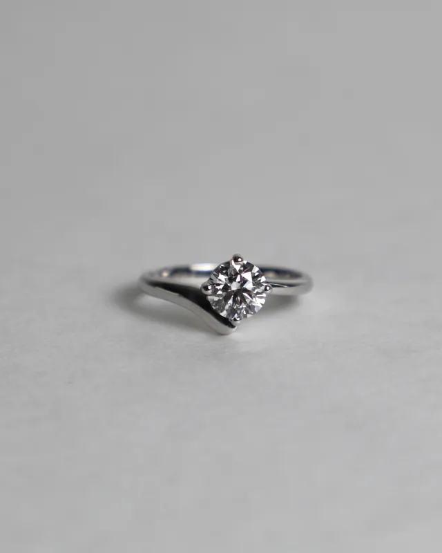 Lab-Grown Round-shaped Diamond Curved Band Ring sold by Nyrelle Jewelry