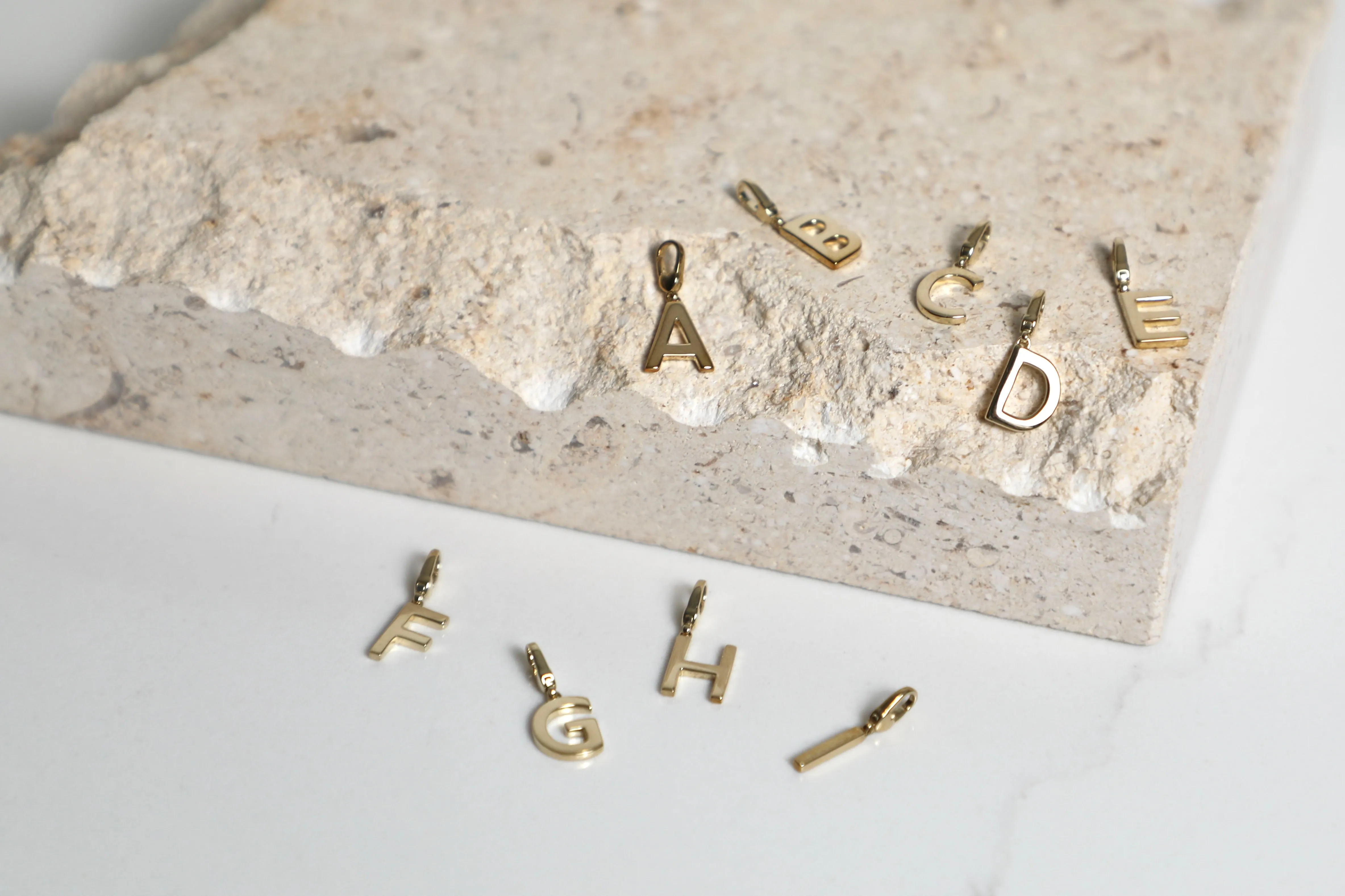 Alphabet Charm /9K and 18K Solid Gold - Yellow Gold sold by Nyrelle Jewelry product image thumbnail 4