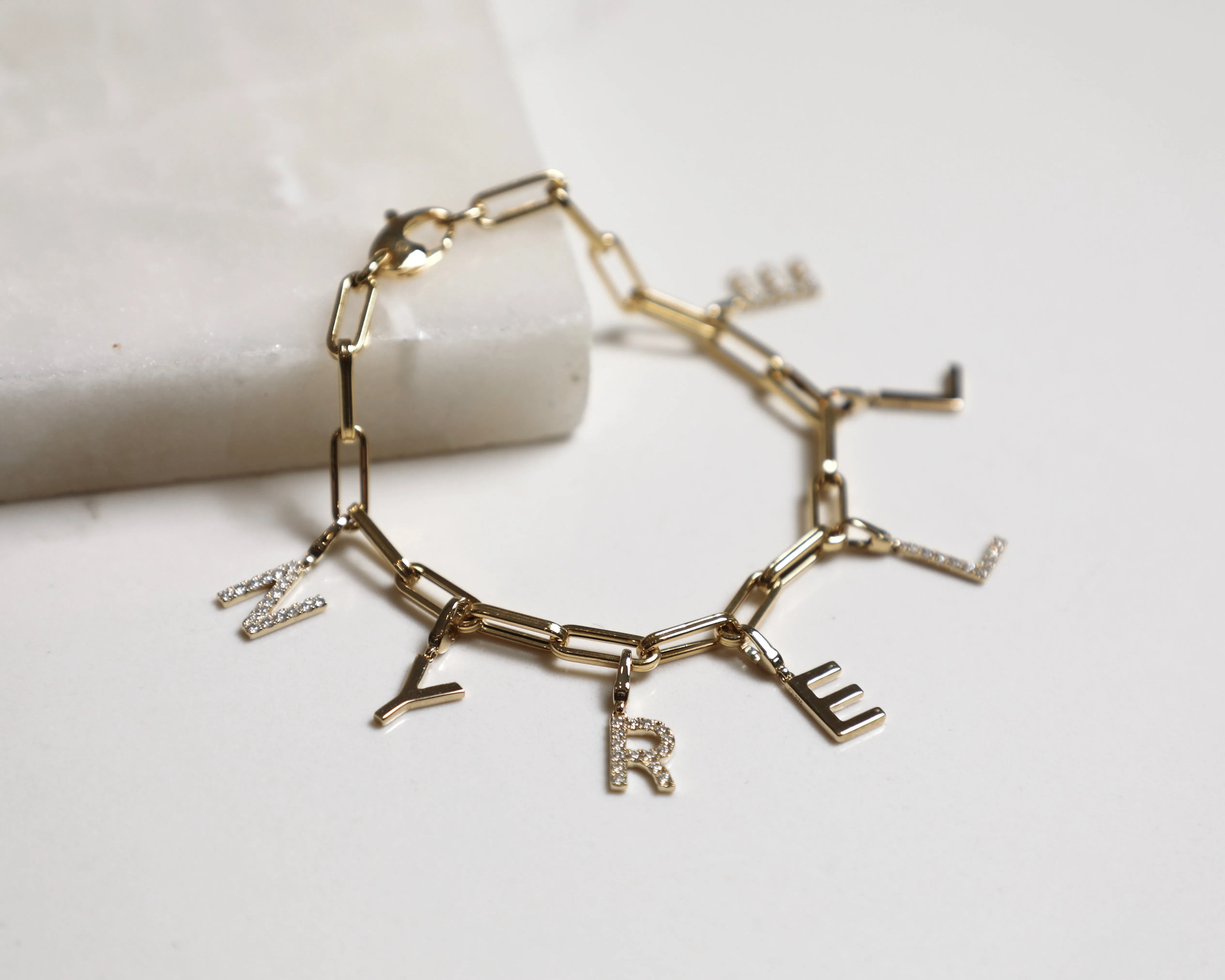 Alphabet Charm /9K and 18K Solid Gold - Yellow Gold sold by Nyrelle Jewelry product image thumbnail 2