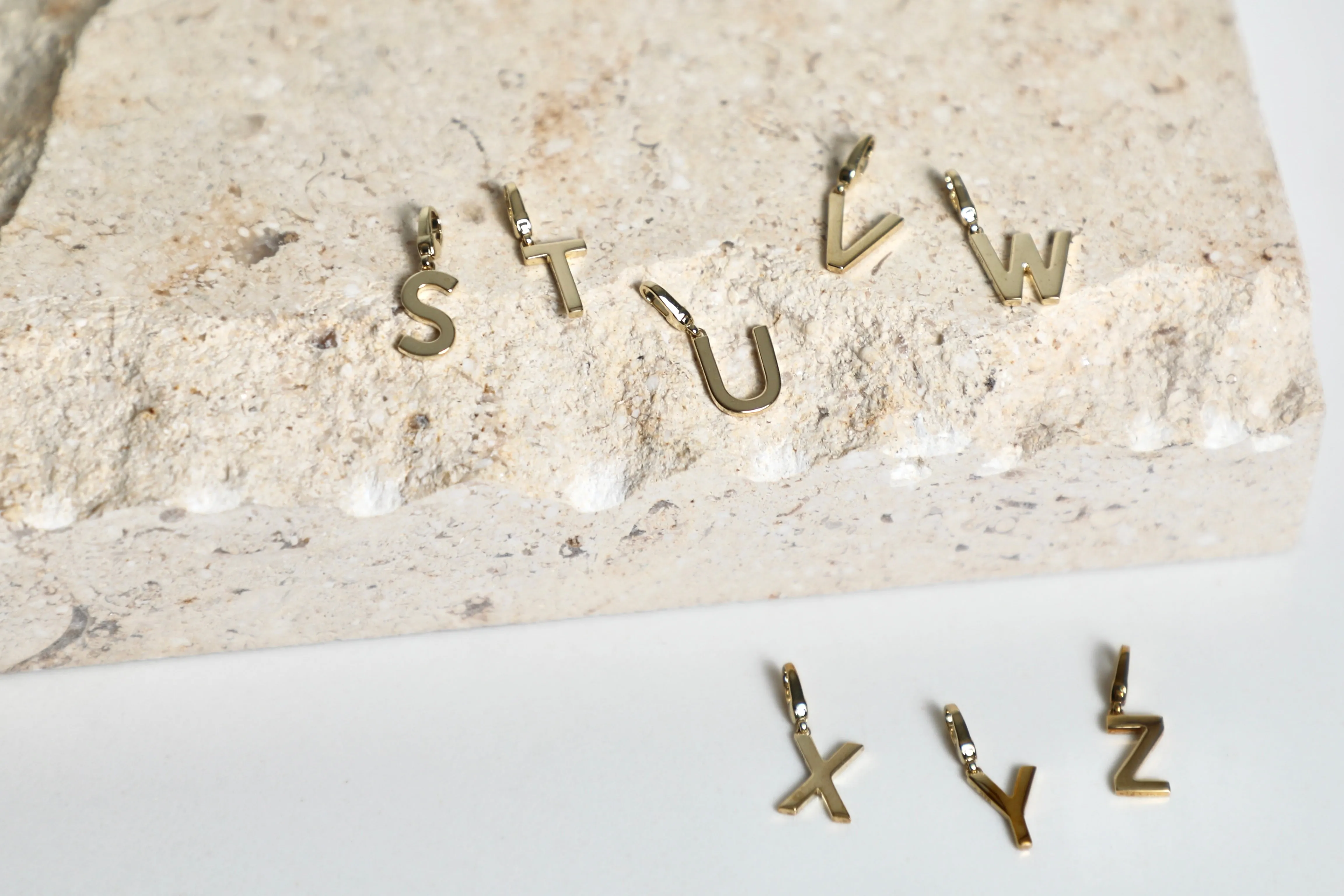 Alphabet Charm /9K and 18K Solid Gold - Yellow Gold sold by Nyrelle Jewelry product image thumbnail 5