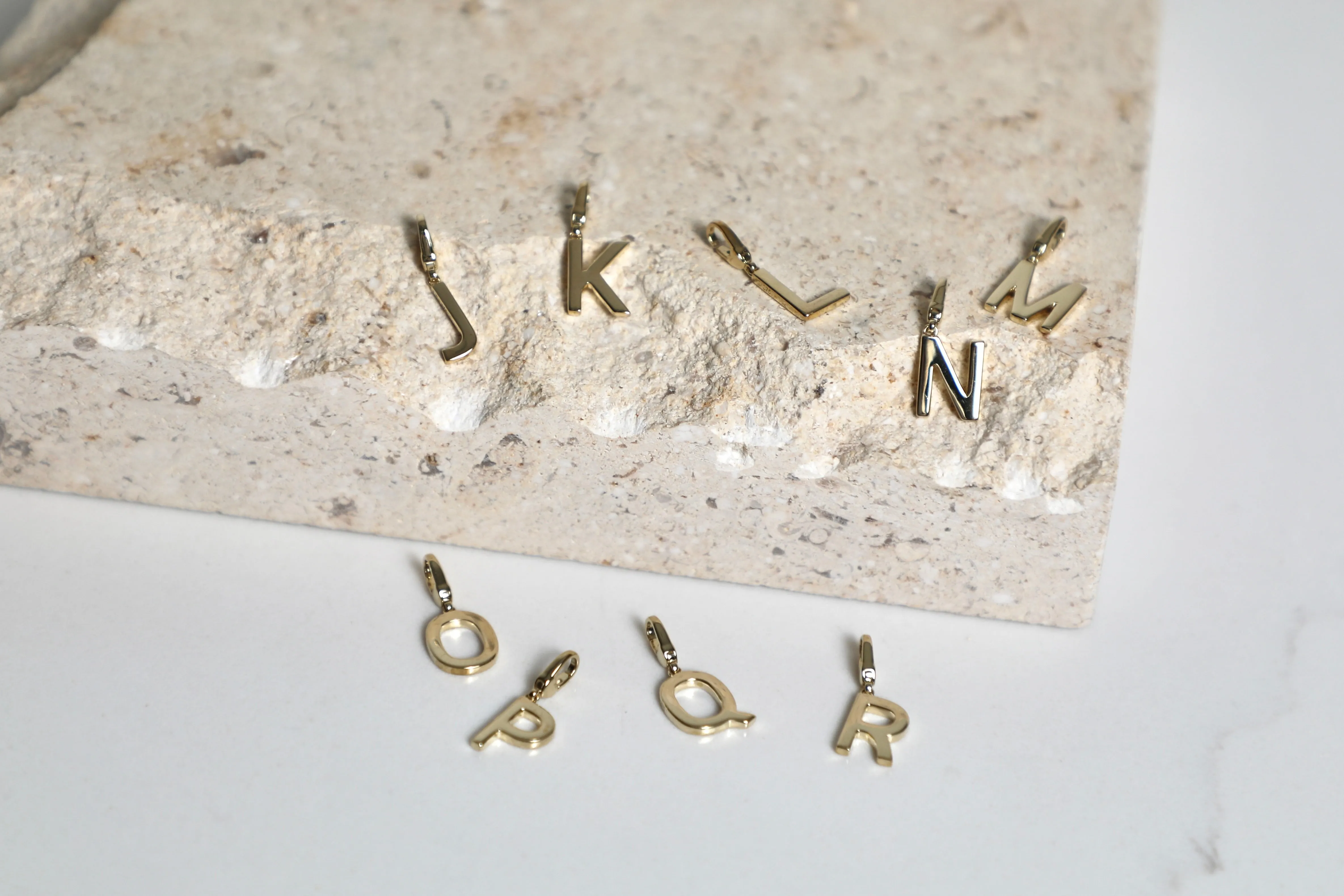 Alphabet Charm /9K and 18K Solid Gold - Yellow Gold sold by Nyrelle Jewelry product image thumbnail 3