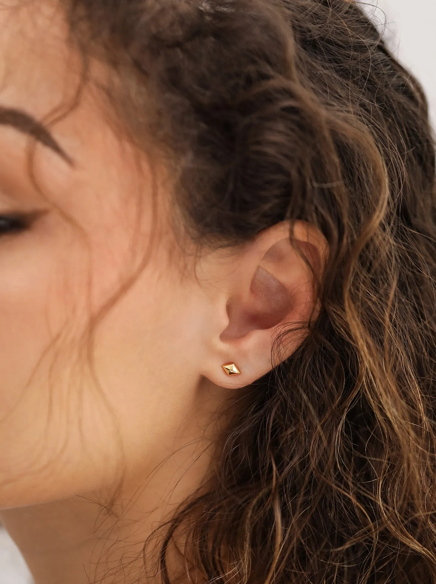 Rhombus Studs / 18K Solid Gold sold by Nyrelle Jewelry