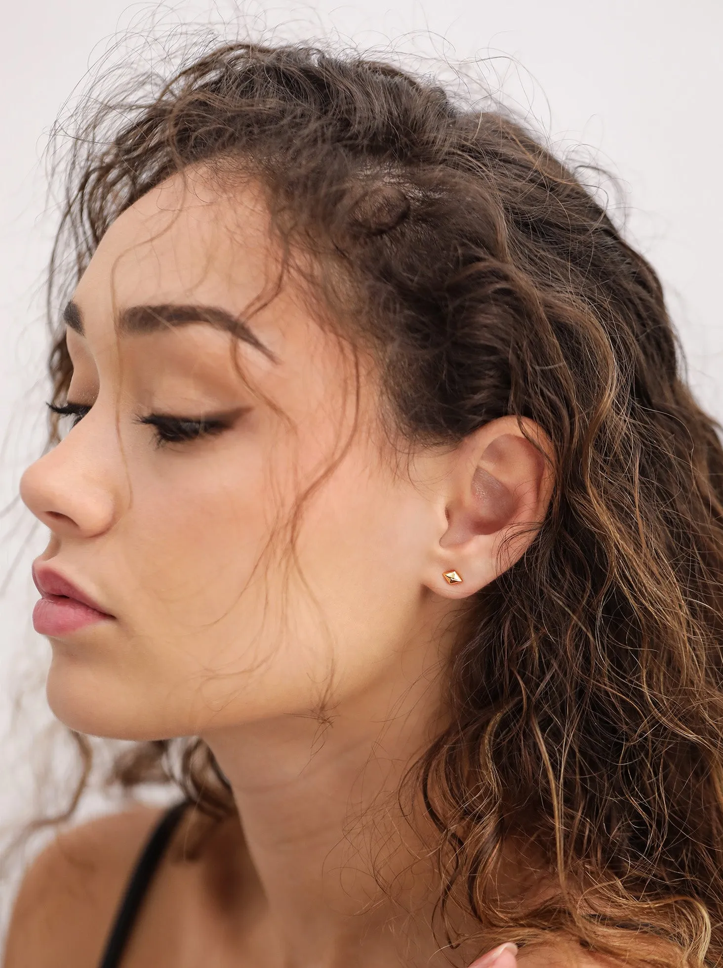 Rhombus Studs / 18K Solid Gold sold by Nyrelle Jewelry product image thumbnail 4