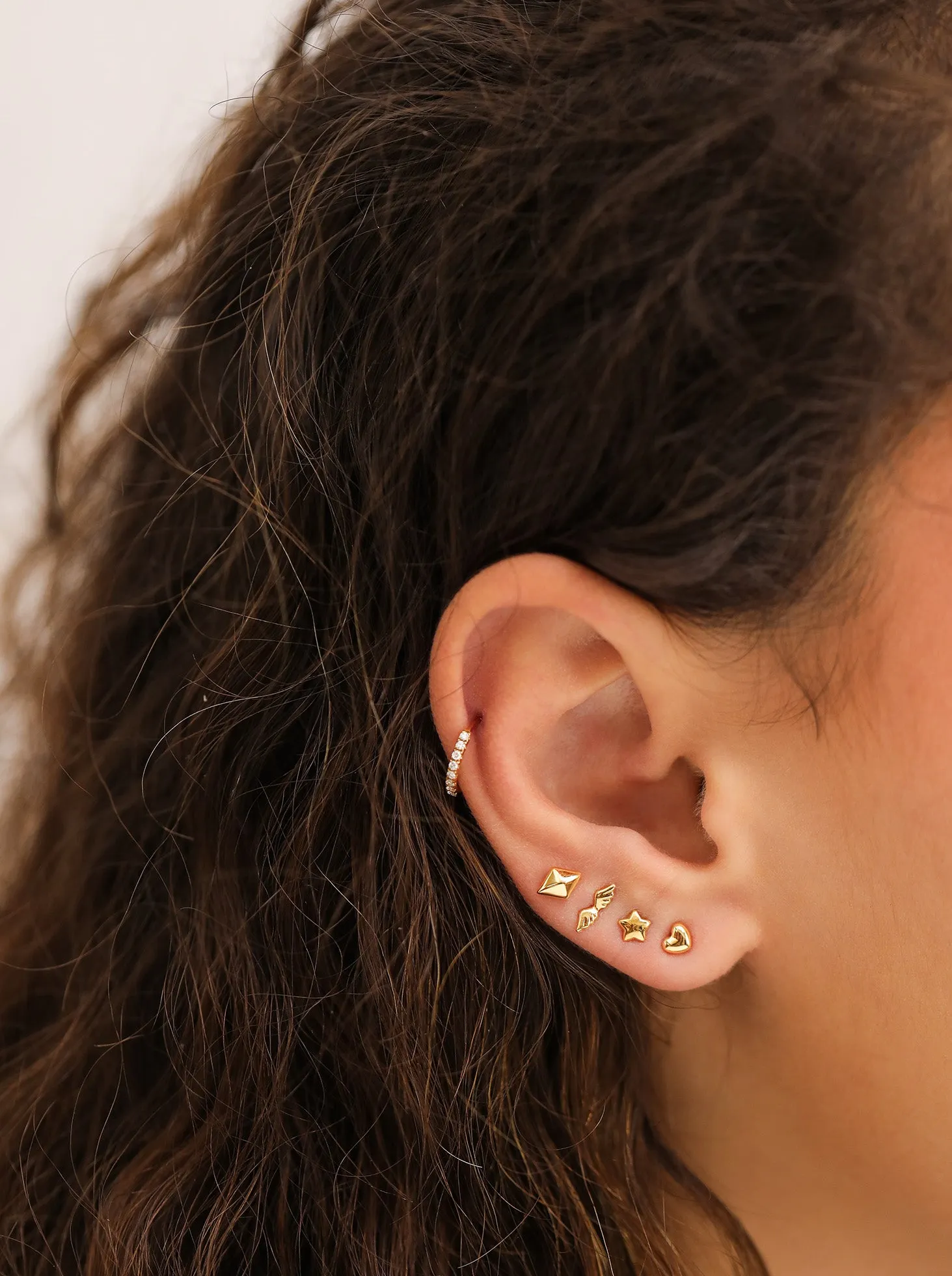 Rhombus Studs / 18K Solid Gold sold by Nyrelle Jewelry product image thumbnail 5