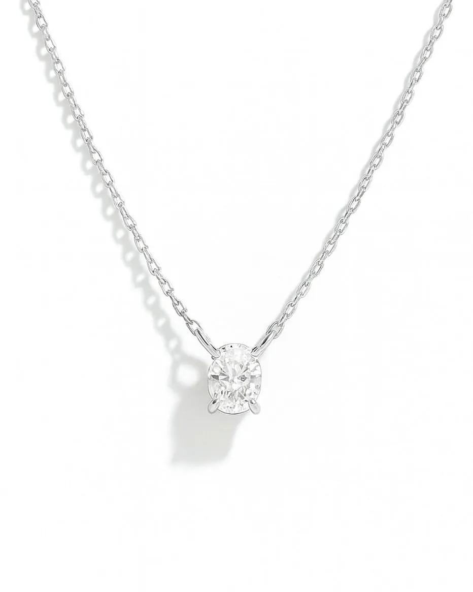 OVAL Cut LAB DIAMOND NECKLACE / 9K and 18K Solid Gold sold by Nyrelle Jewelry product image thumbnail 2