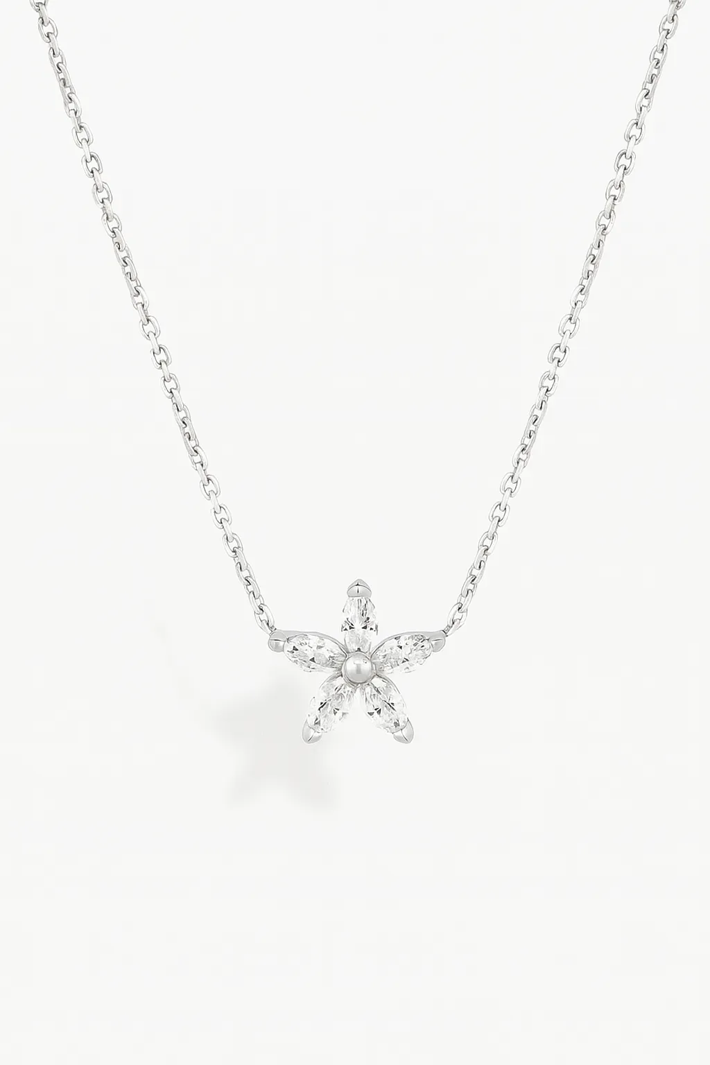 Mini Flower Lab Diamond Necklace / 9K and 18K Solid Gold sold by Nyrelle Jewelry product image thumbnail 2