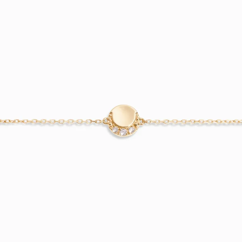 Diamond Eclipse Bracelet / 9K and 18K Solid Gold sold by Nyrelle Jewelry