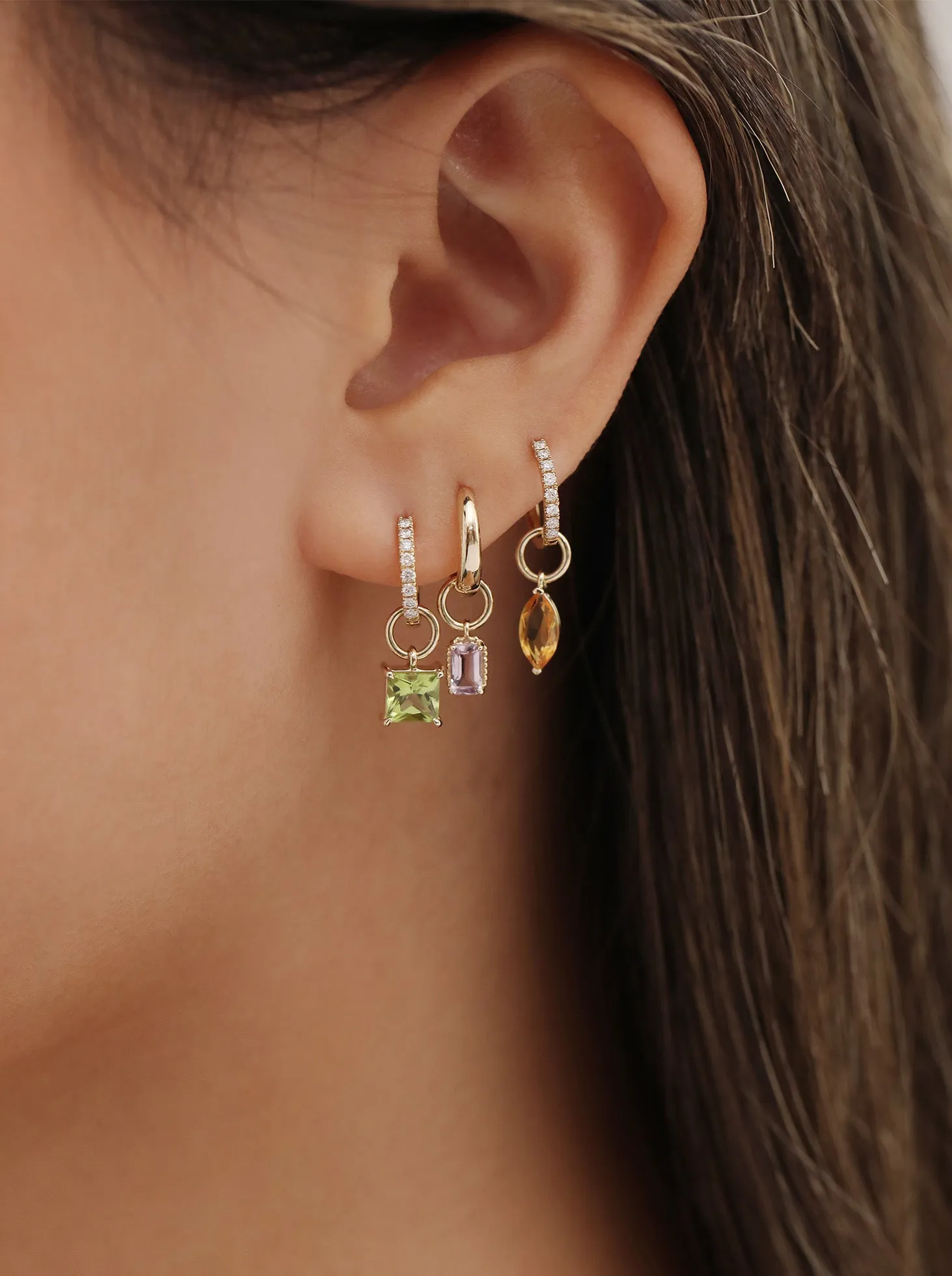 Emerald Cut Hoop Charm sold by Nyrelle Jewelry product image thumbnail 5