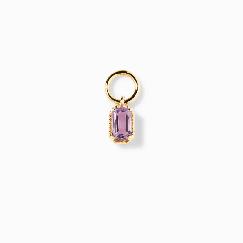 Emerald Cut Hoop Charm sold by Nyrelle Jewelry