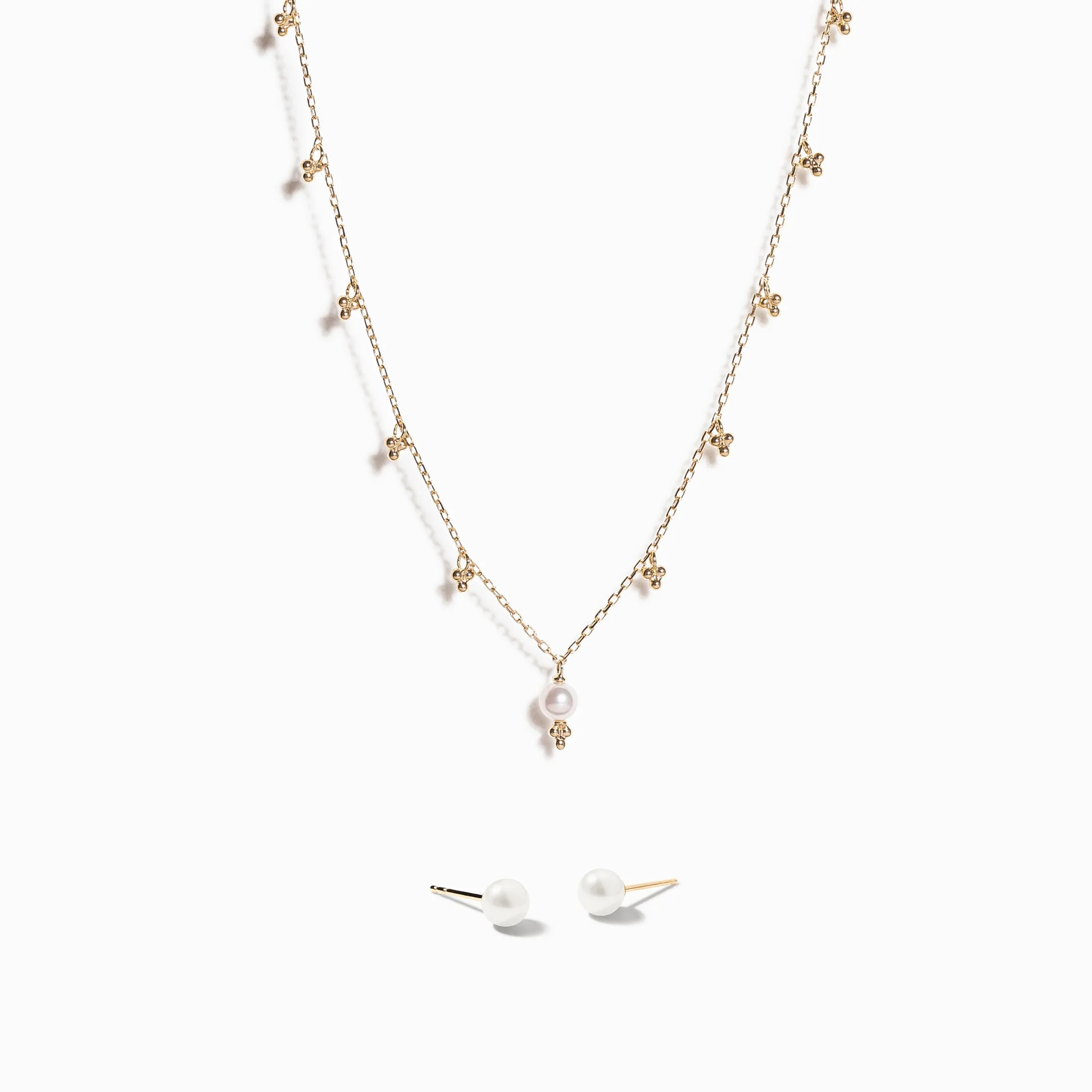 Fresh Water Pearl Set / 9K Solid Gold sold by Nyrelle Jewelry