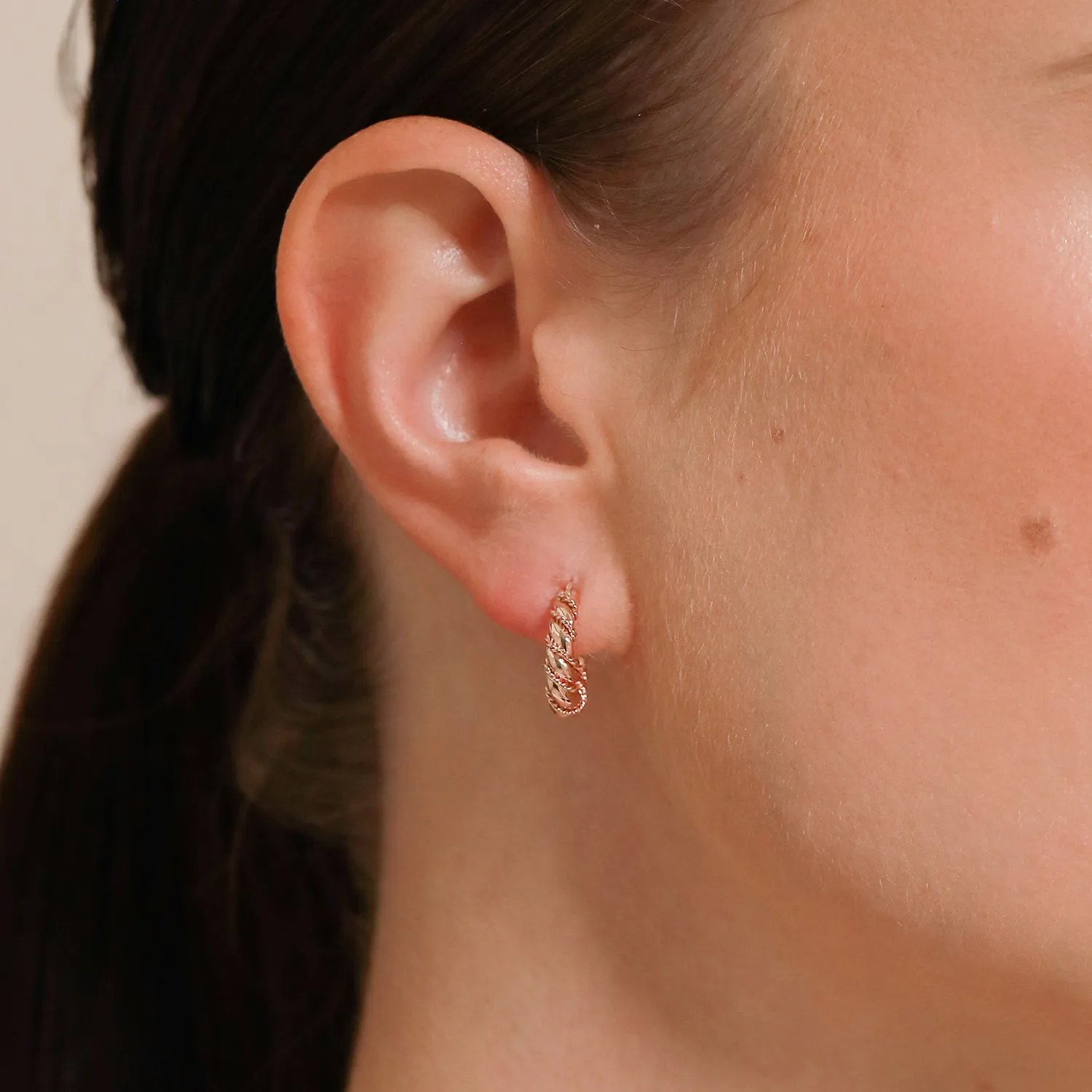 Pretzel Round Hoops / 9K and 18K Solid Gold sold by Nyrelle Jewelry product image thumbnail 5