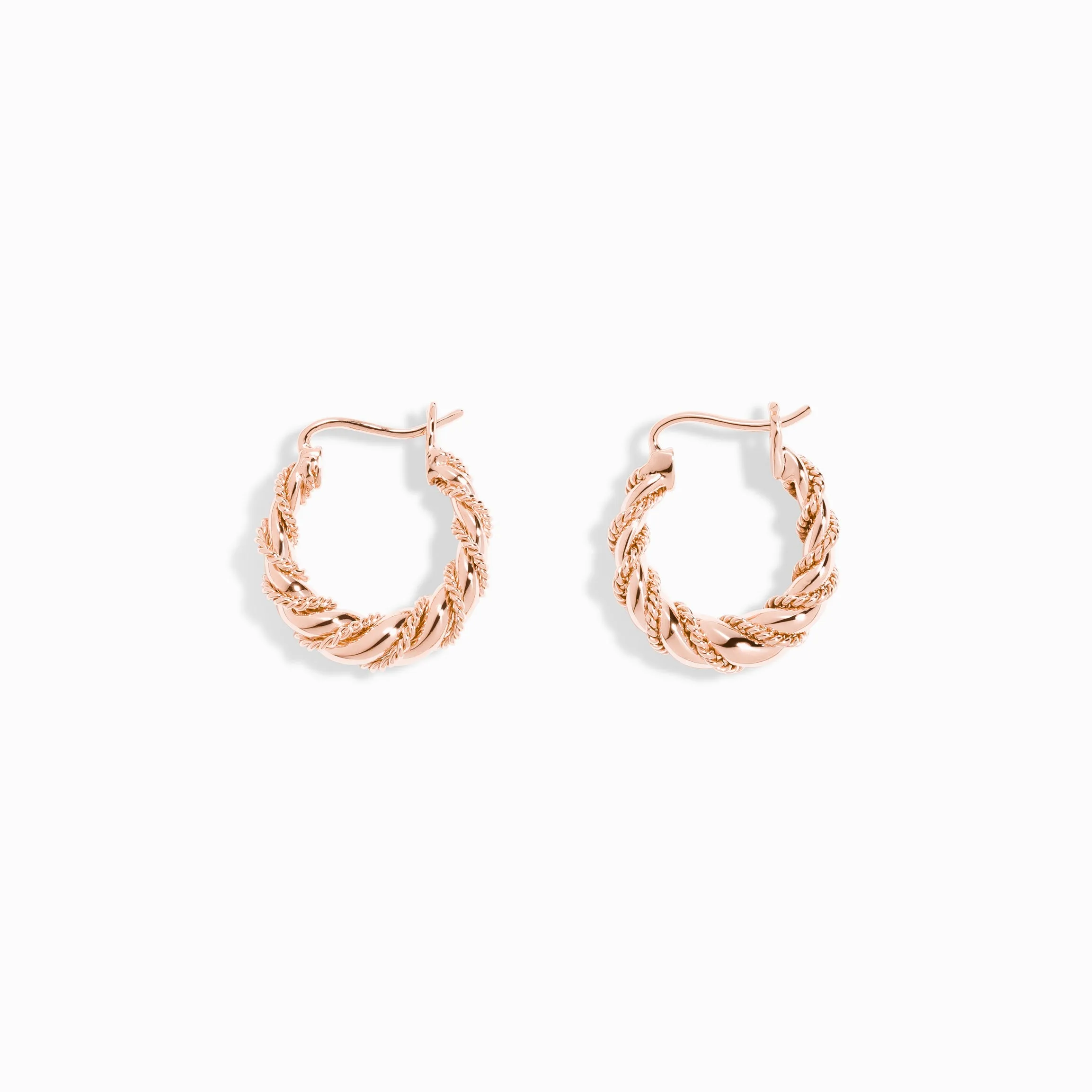 Pretzel Round Hoops / 9K and 18K Solid Gold sold by Nyrelle Jewelry product image thumbnail 2