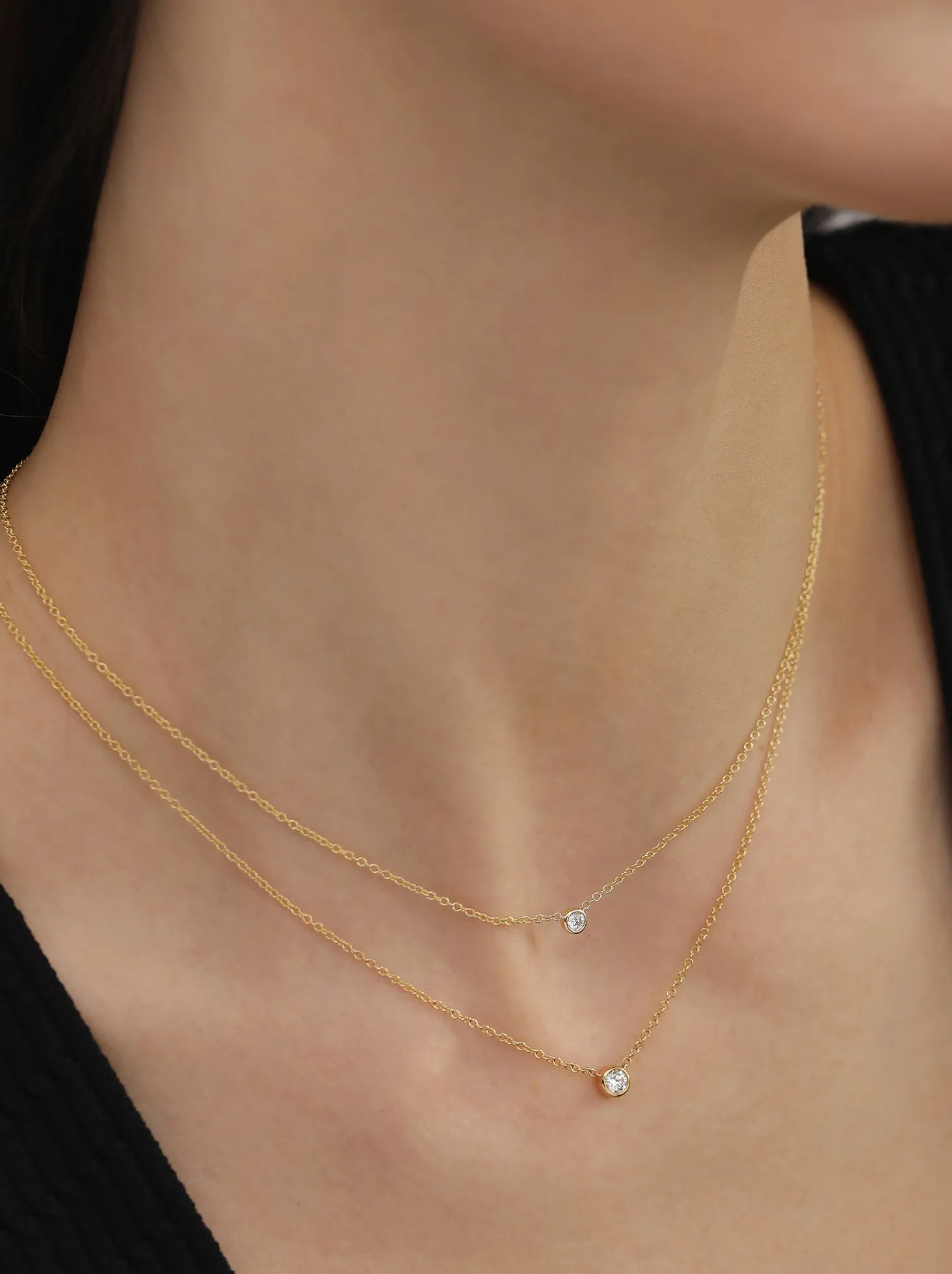 Premium Bezel Diamond Necklace - XXL / 9K and 18K Solid Gold sold by Nyrelle Jewelry product image thumbnail 5