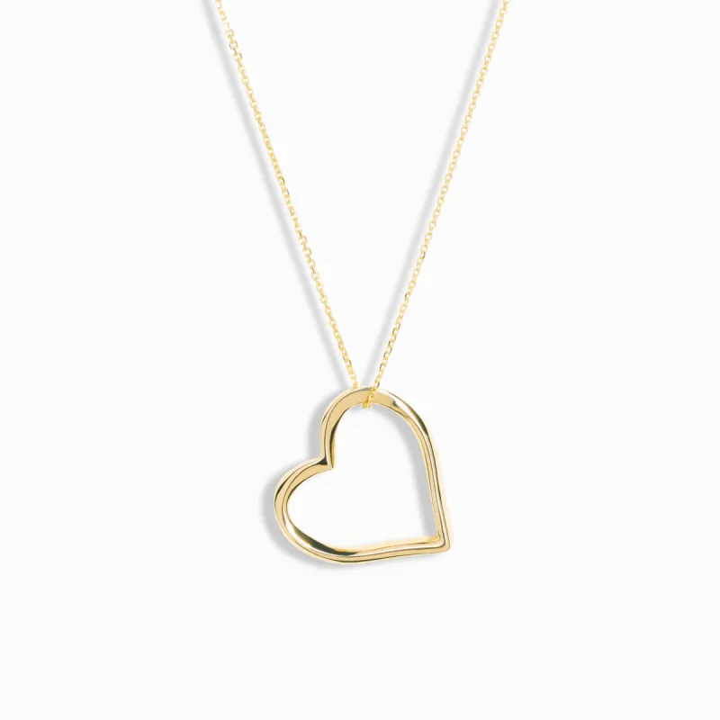 Swirl Heart Pendant Necklace / 9K and 18K Solid Gold sold by Nyrelle Jewelry
